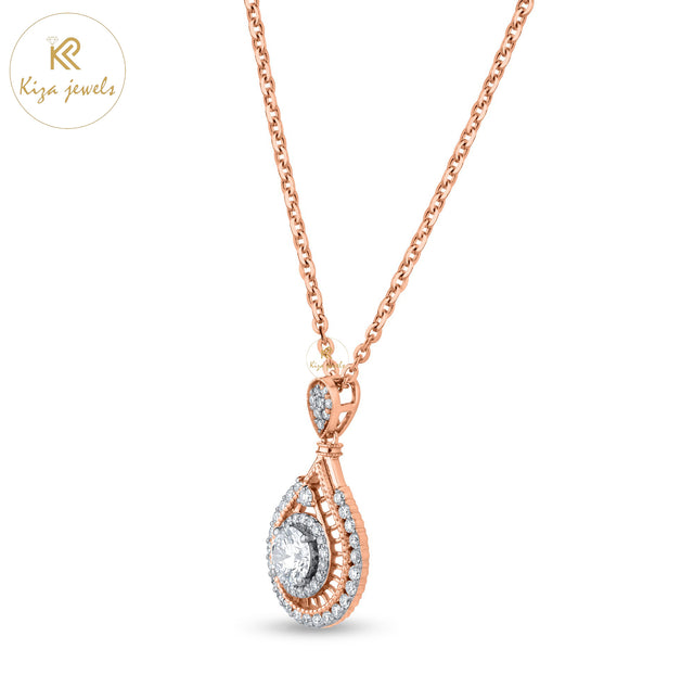 2.227 TDW Round Cut Diamond Pendant With Chain