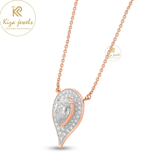 3.384 TDW Round & Pear Cut Diamond Custom Pendant With Chain