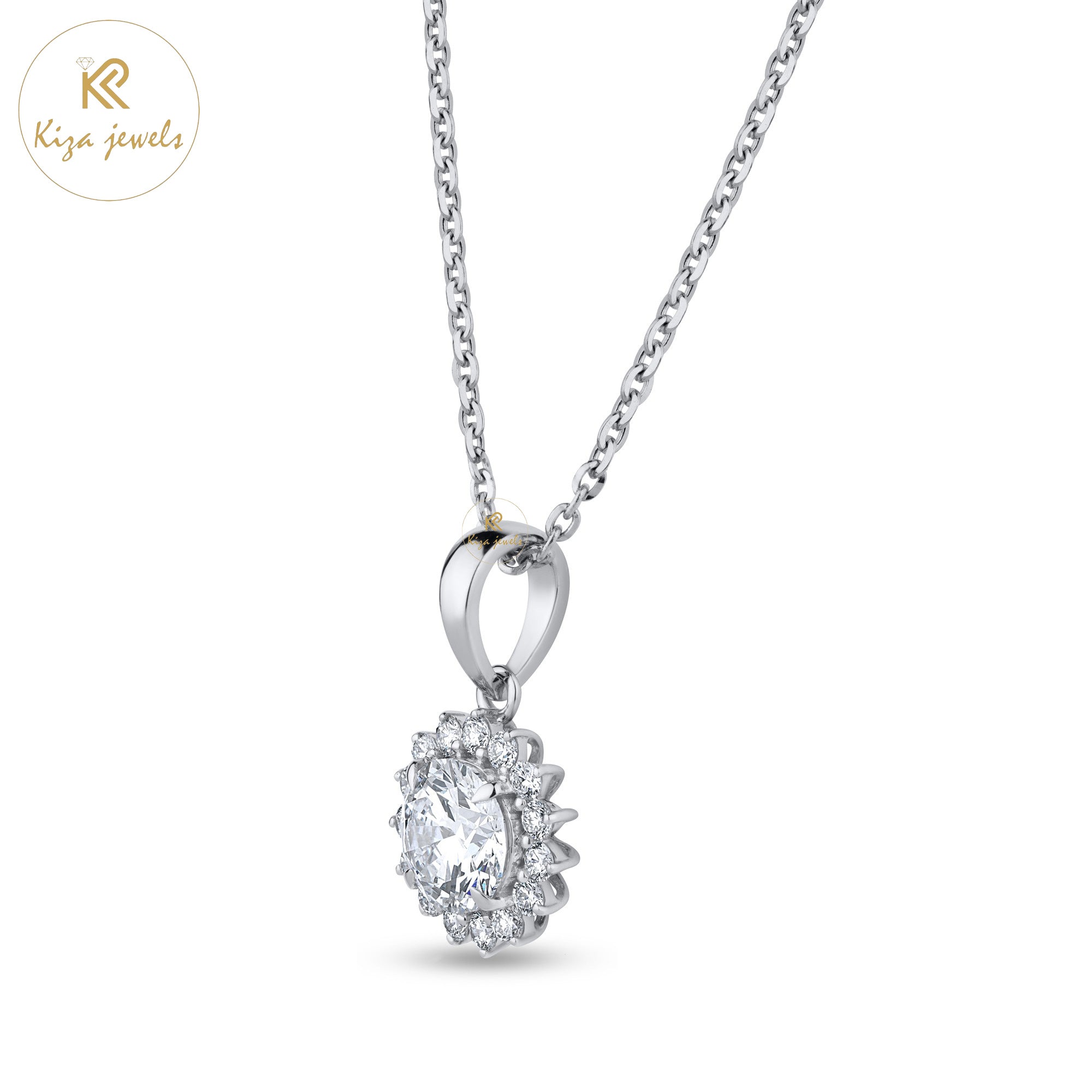 1.77 TDW Round Cut Diamond Pendant With Chain