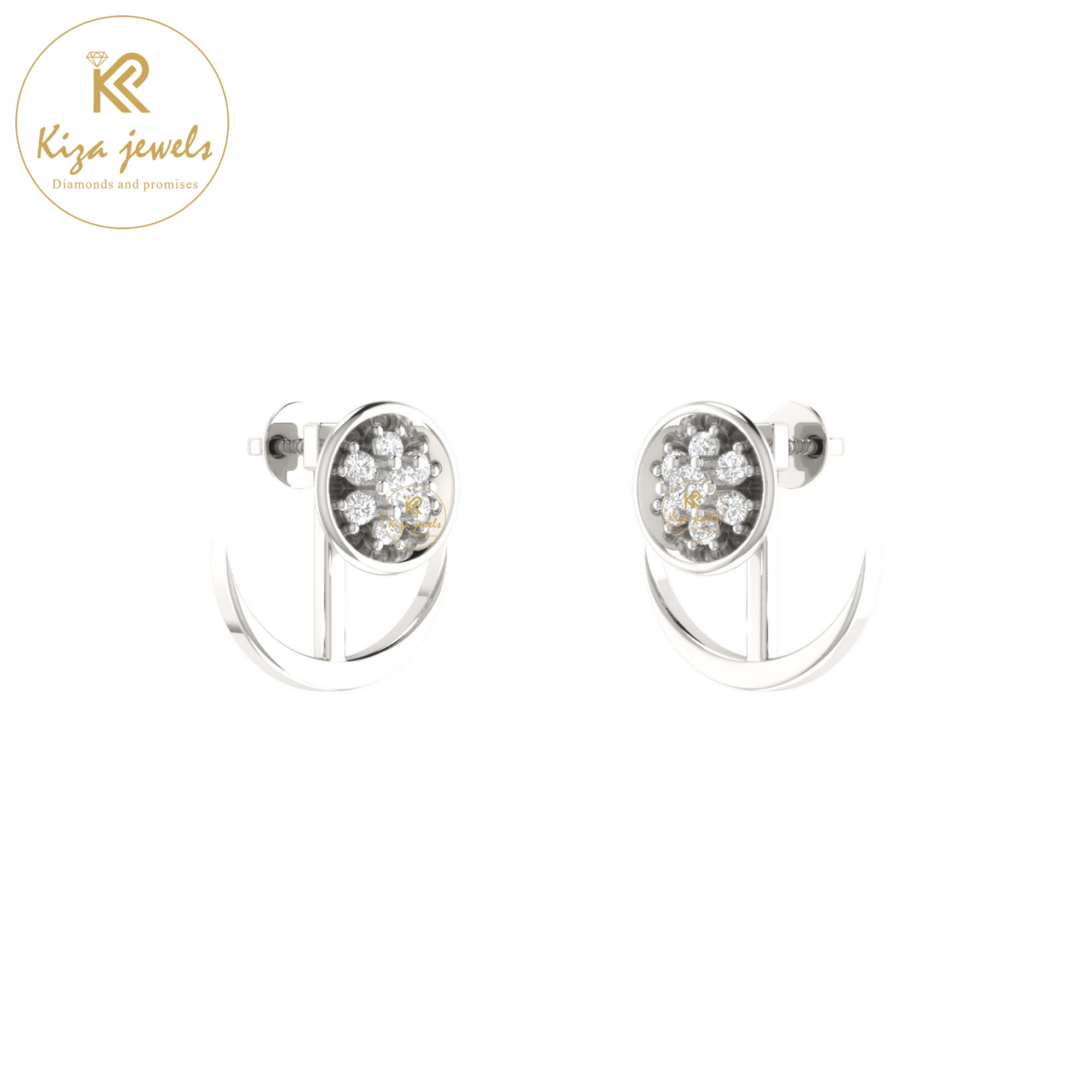 0.11 TDW Round Cut Diamond Women's Stud Earring