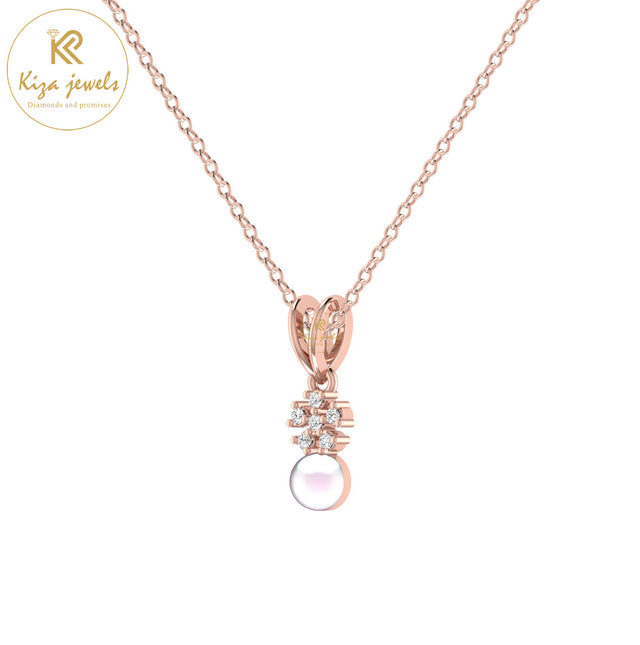 0.035 TDW Round Cut Diamond Custom Pendant With Chain