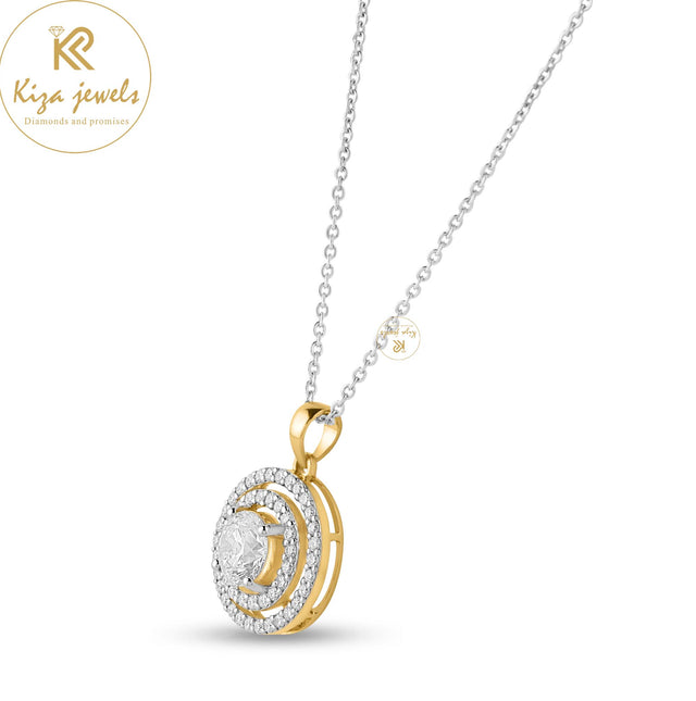 1.45 TDW Round Cut Diamond Custom Pendant With Chain