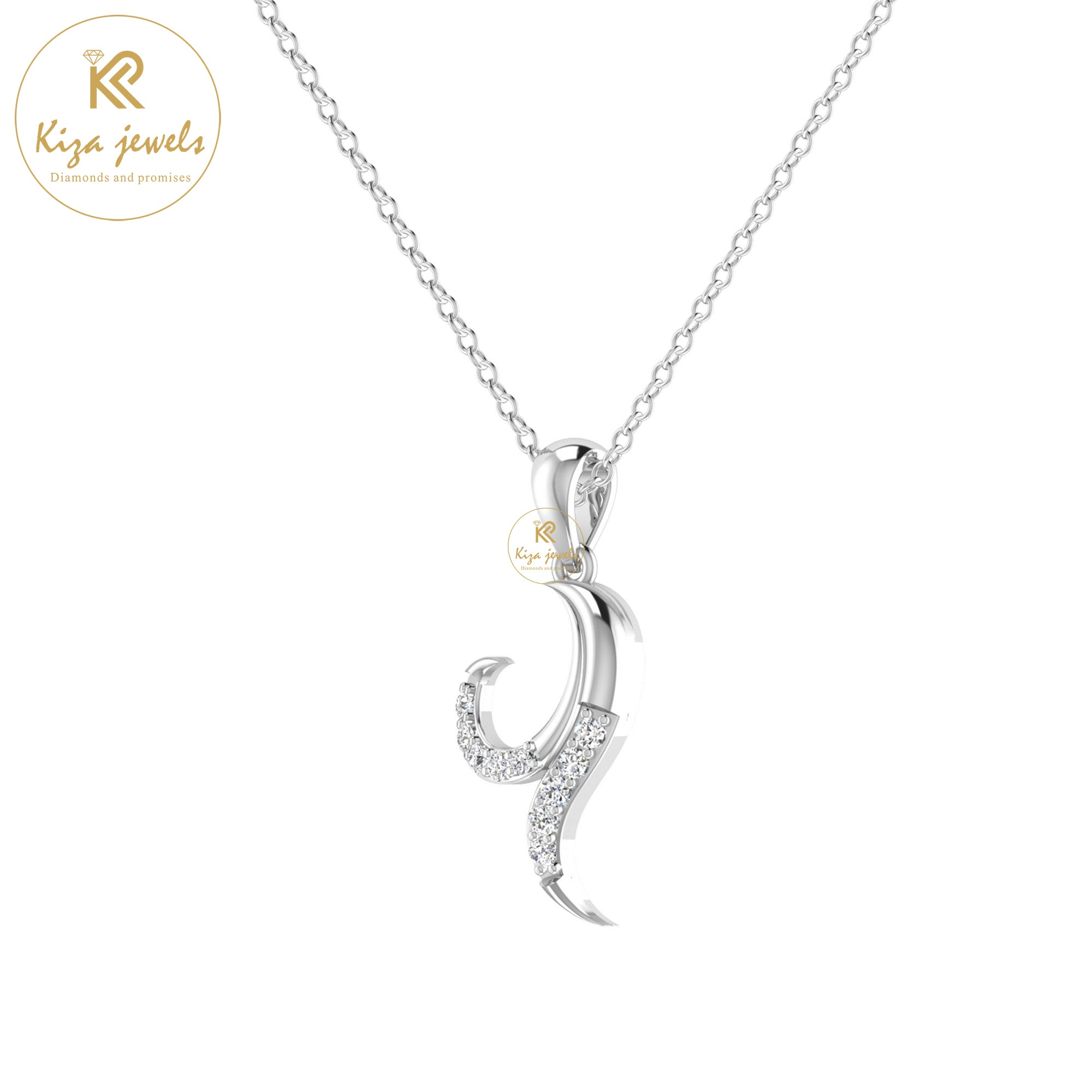 0.11 TDW Round Cut Diamond Custom Pendant With Chain
