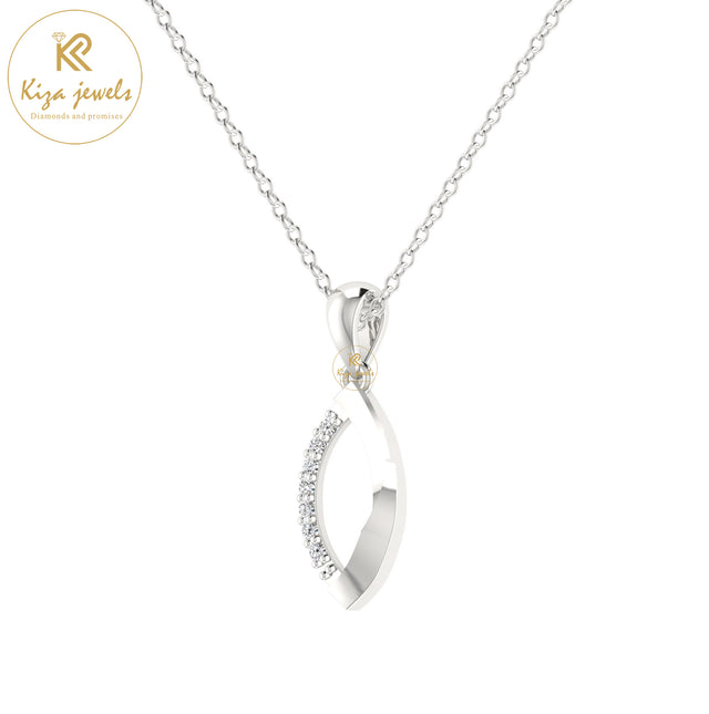 0.063 TDW Round Cut Diamond Custom Pendant With Chain