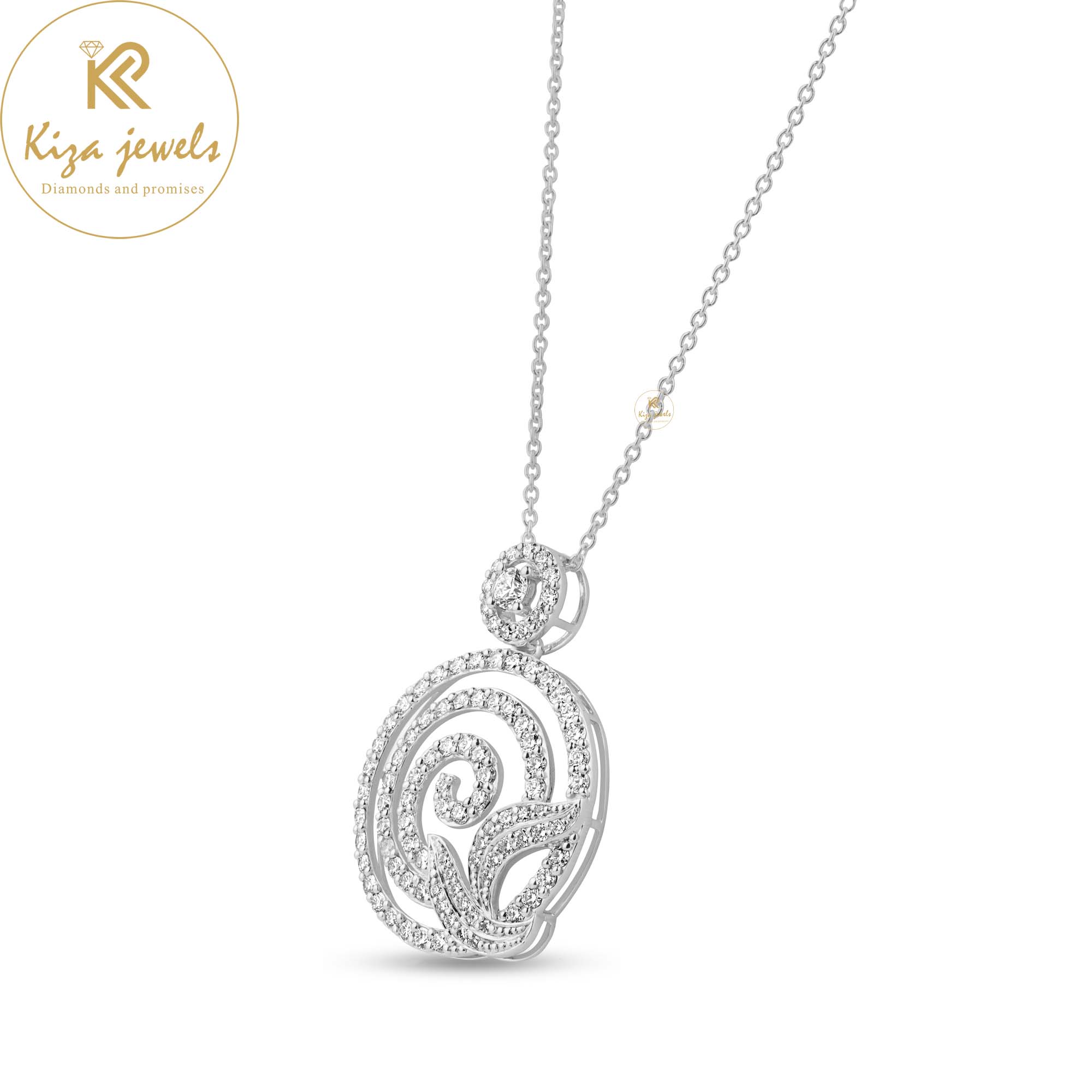 1.135 TDW Round Cut Diamond Custom Pendant