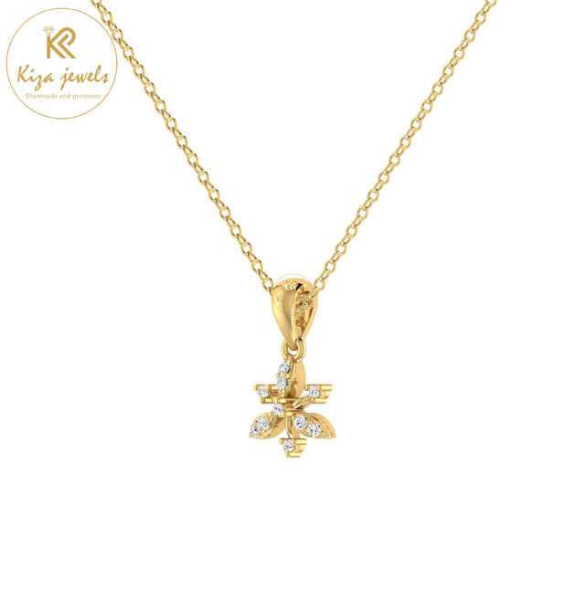 0.07 TDW Round Cut Diamond Custom Pendant With Chain