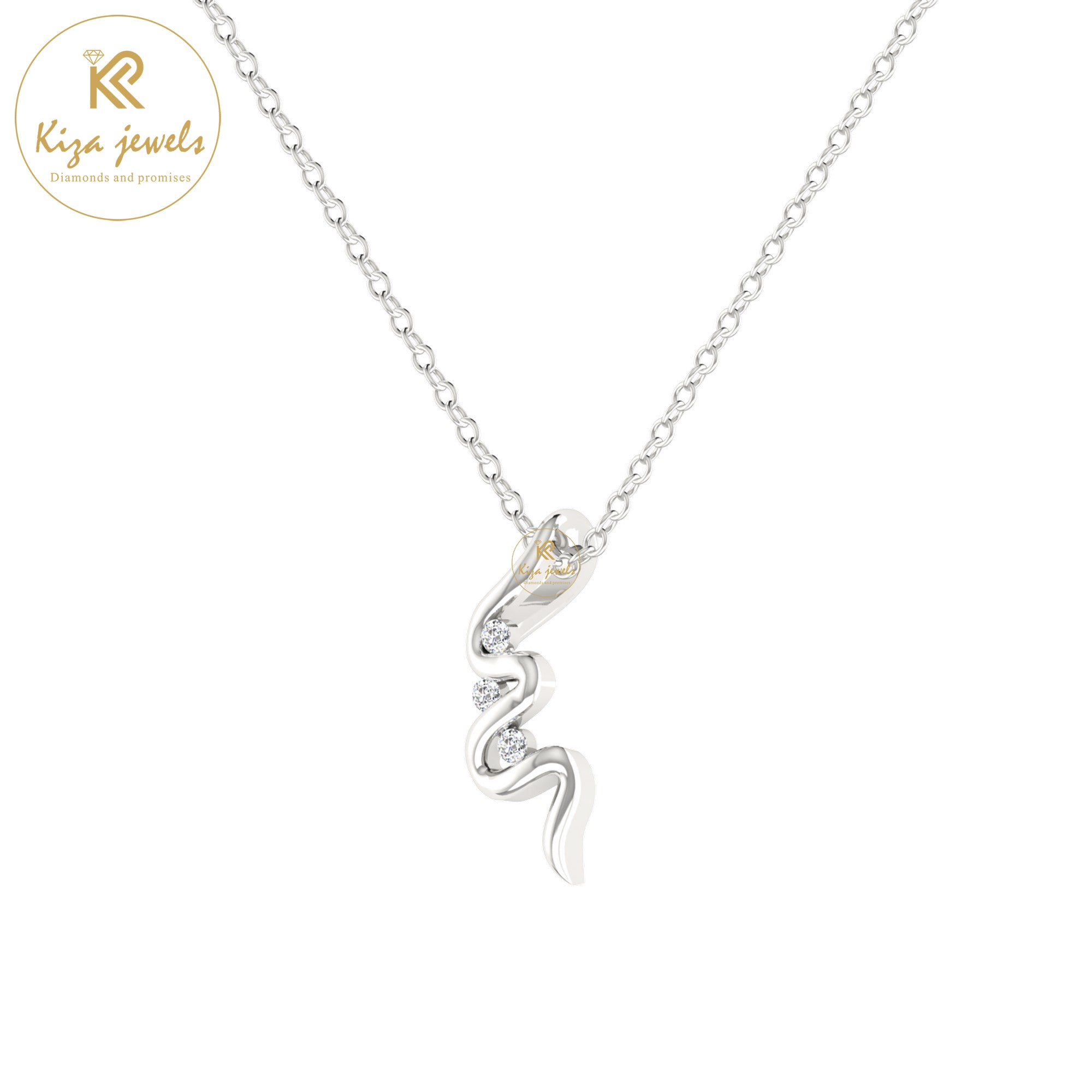 0.03 TDW Round Cut Diamond Custom Pendant With Chain