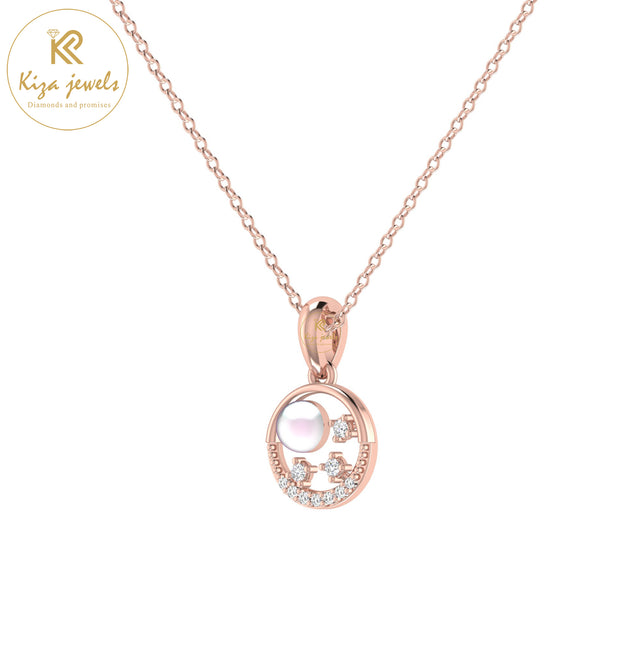 0.07 TDW Round Cut Diamond Custom Pendant With Chain