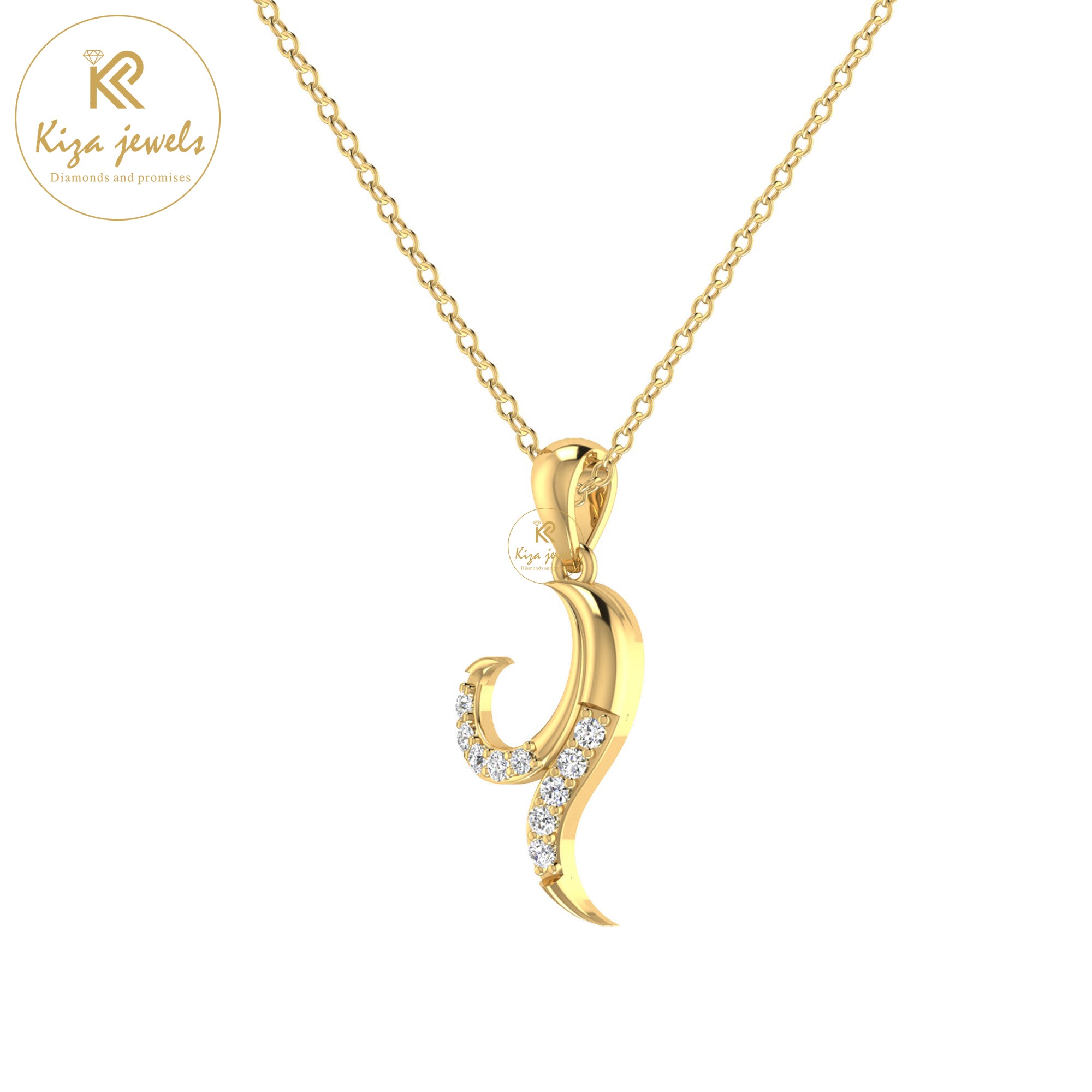 0.11 TDW Round Cut Diamond Custom Pendant With Chain
