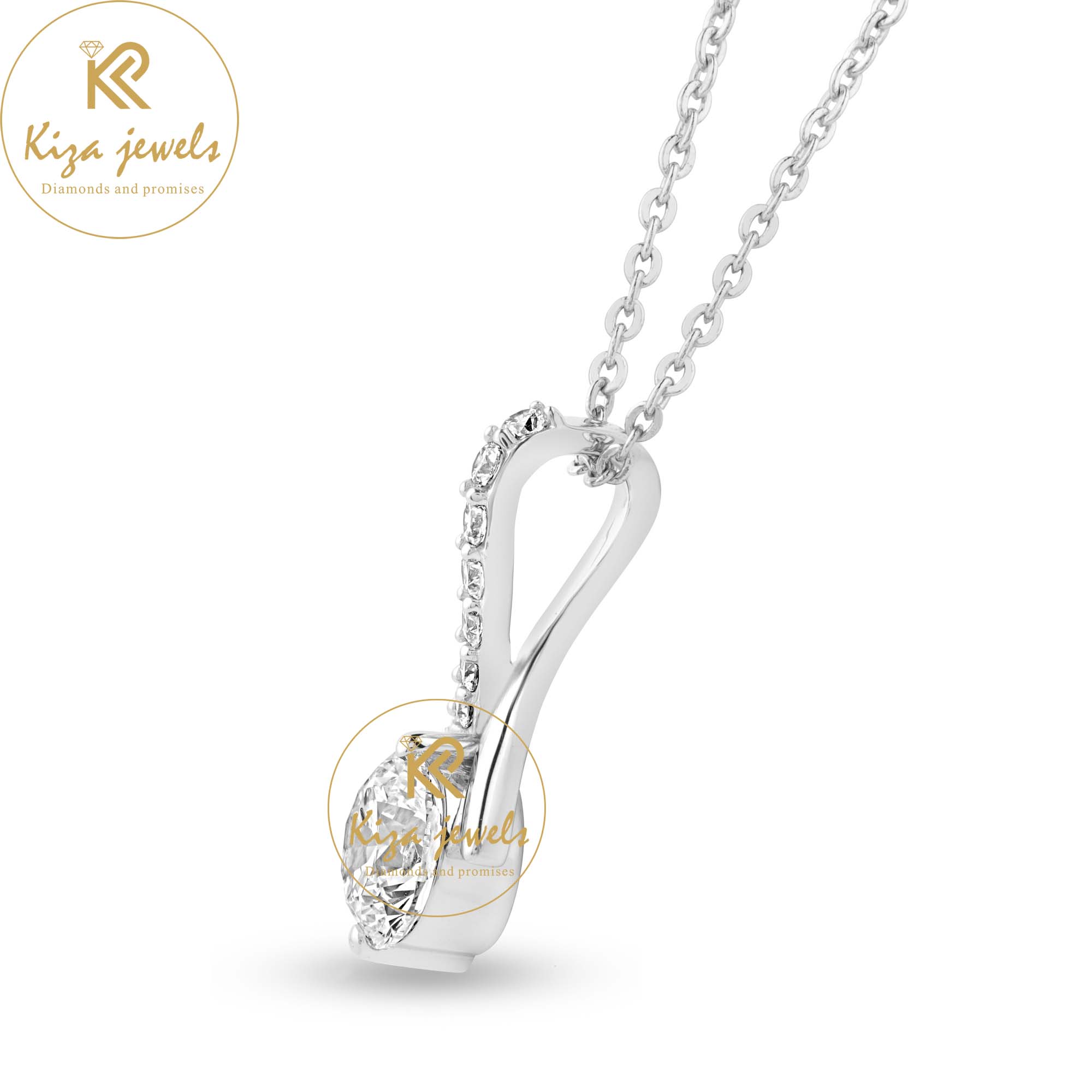 1.58 TDW Round Cut Diamond Custom Pendant with chain