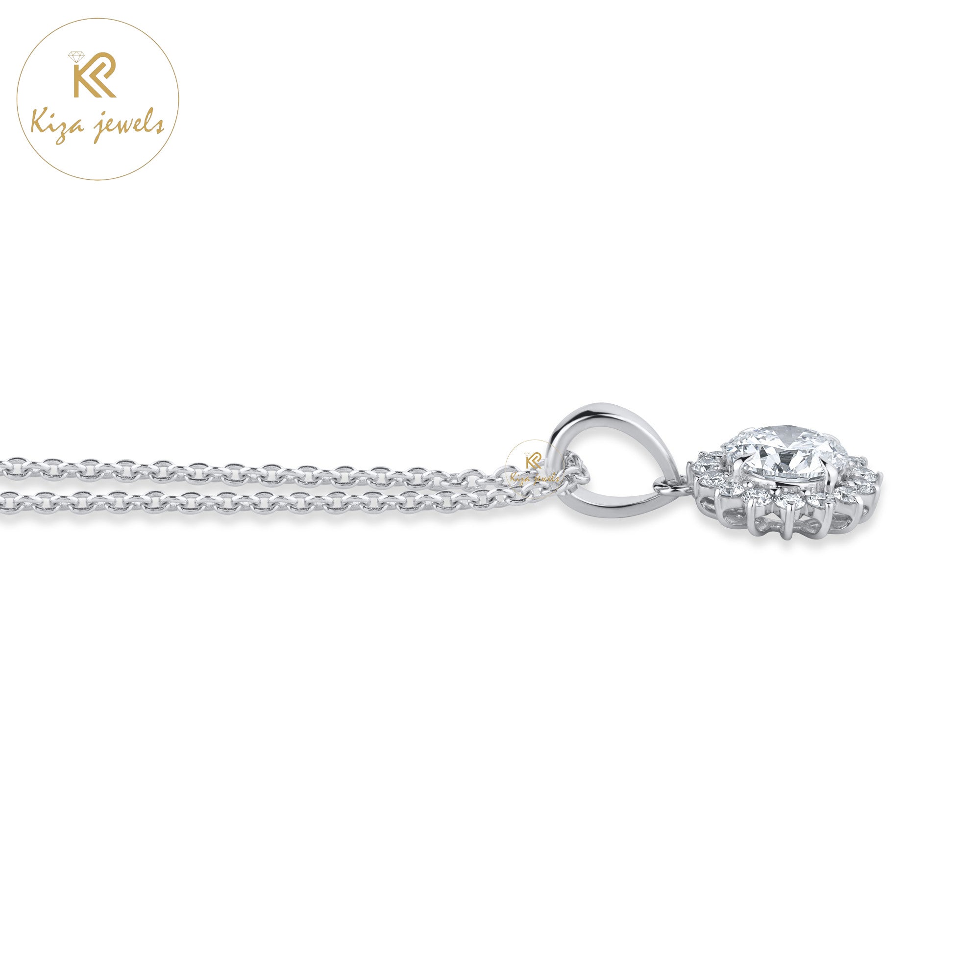 1.77 TDW Round Cut Diamond Pendant With Chain