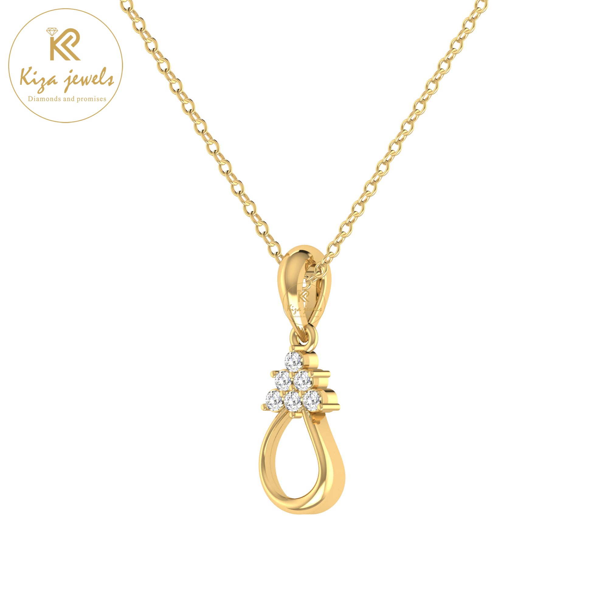 0.08 TDW Round Cut Diamond Custom Pendant With Chain