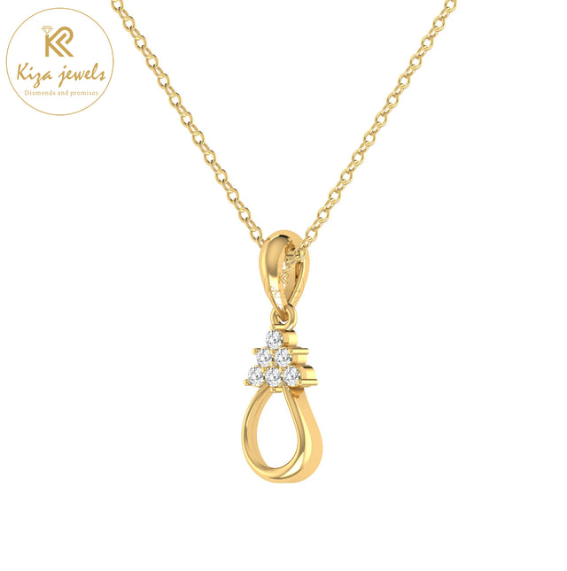 0.08 TDW Round Cut Diamond Custom Pendant With Chain