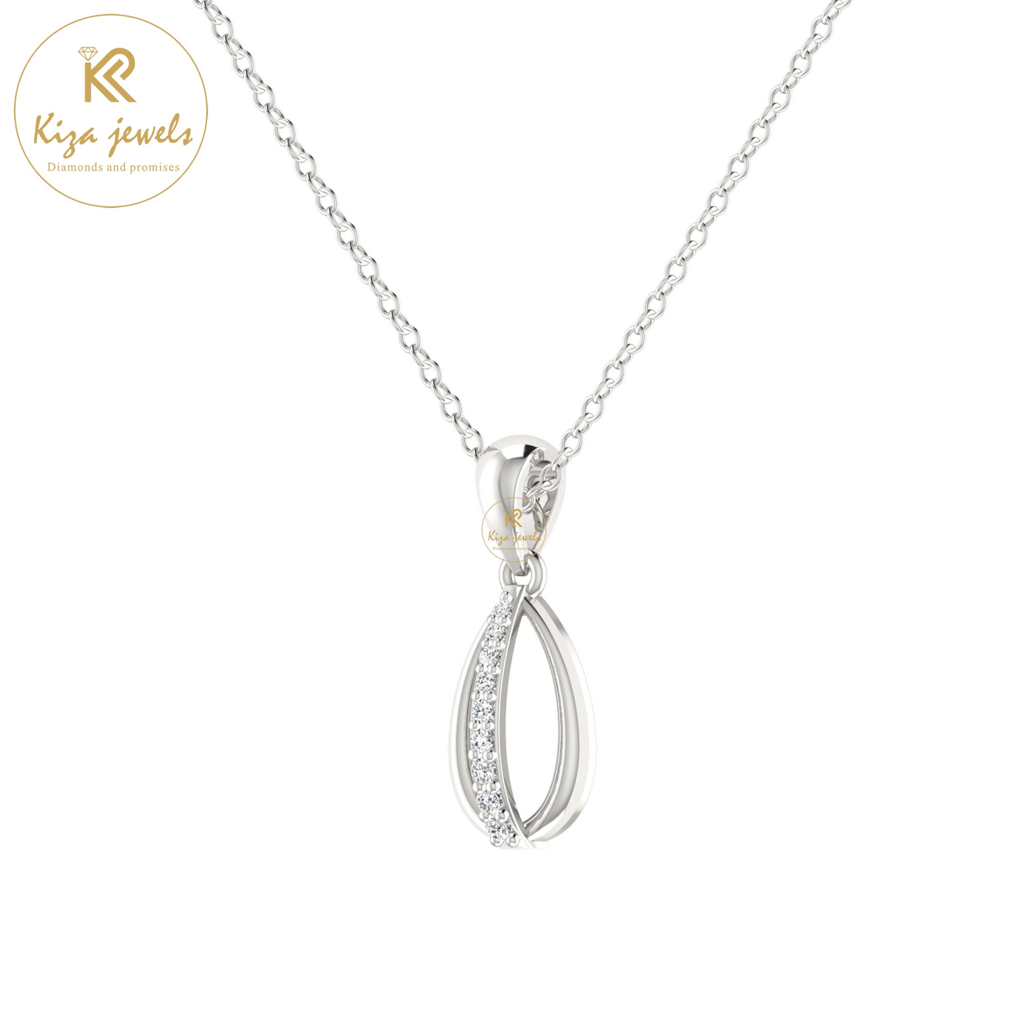 0.05 TDW Round Cut Diamond Custom Pendant With Chain