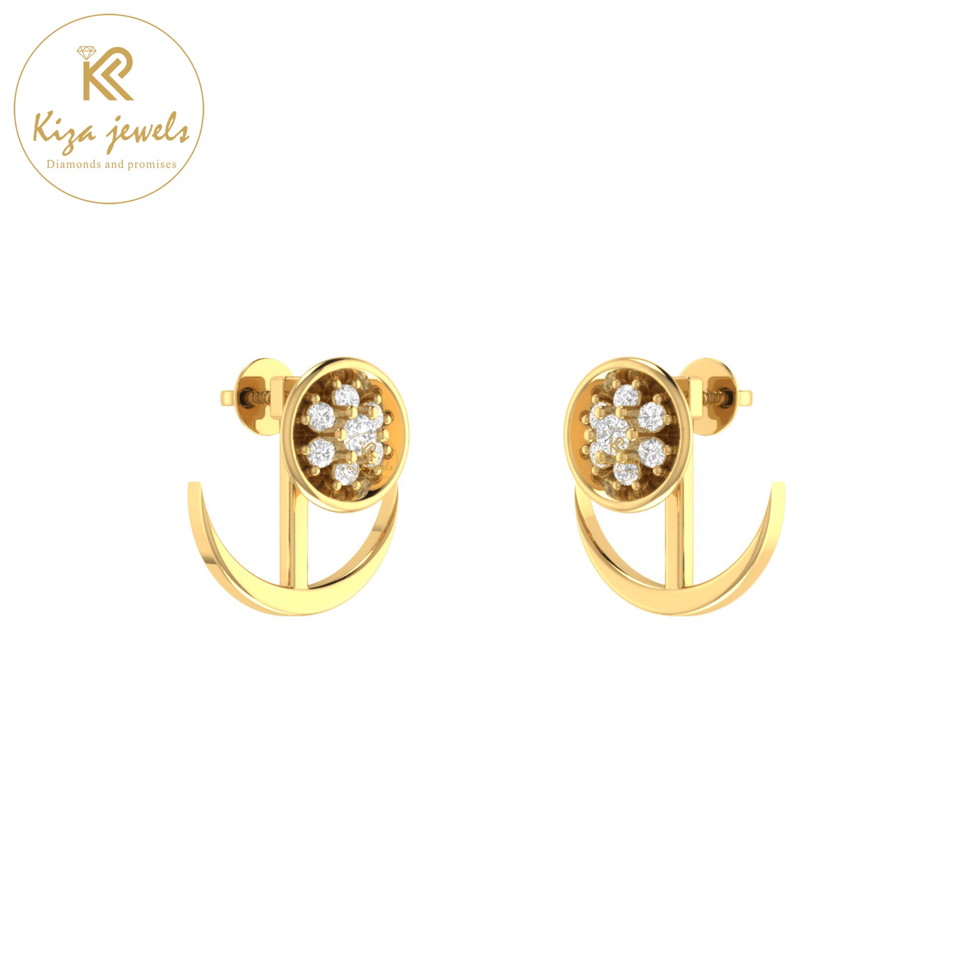 0.11 TDW Round Cut Diamond Women's Stud Earring