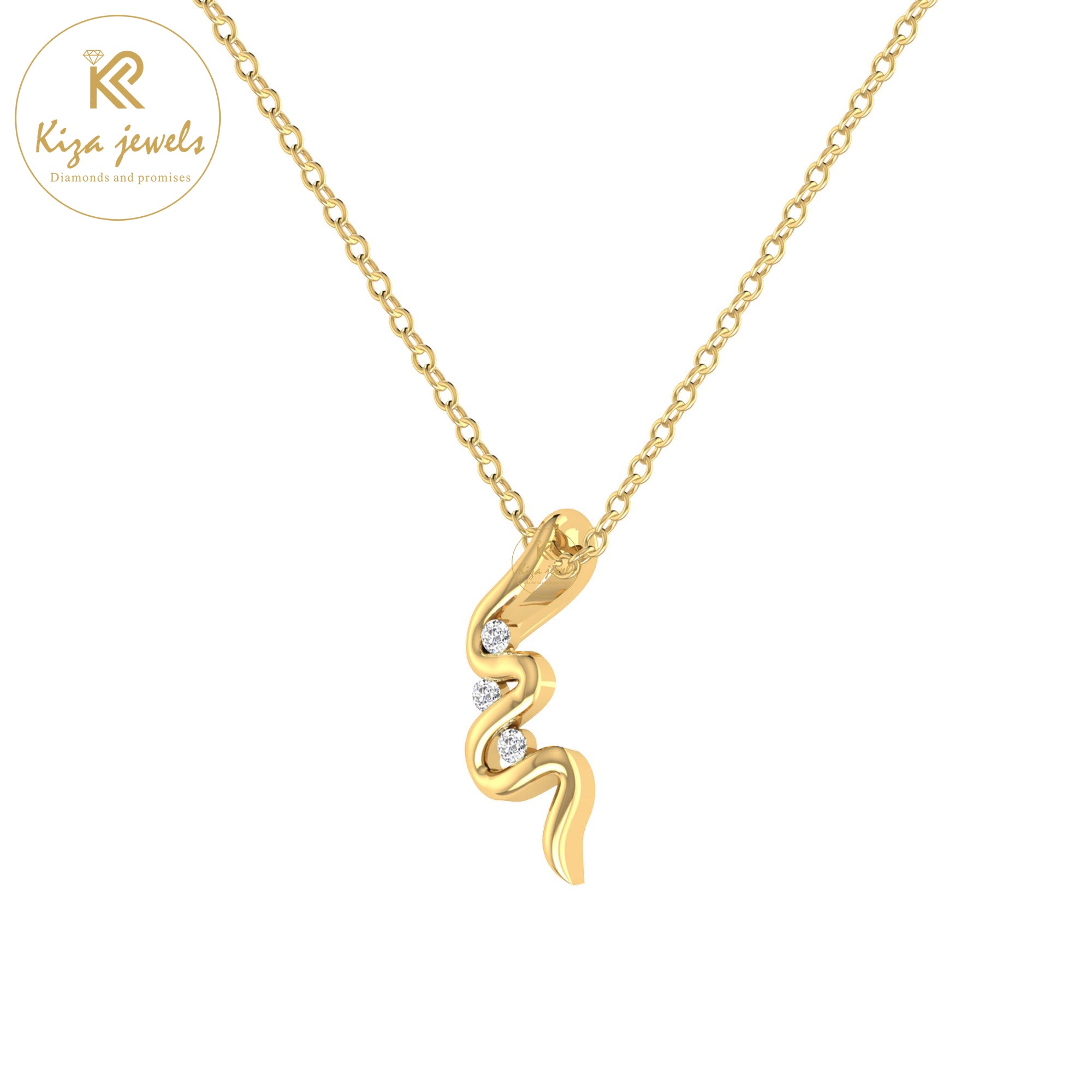 0.03 TDW Round Cut Diamond Custom Pendant With Chain