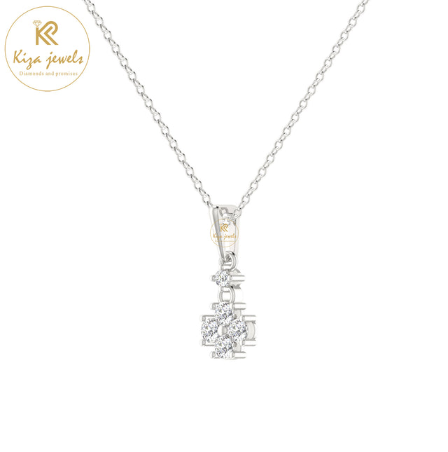 0.21 TDW Round Cut Diamond Custom Pendant with Chain