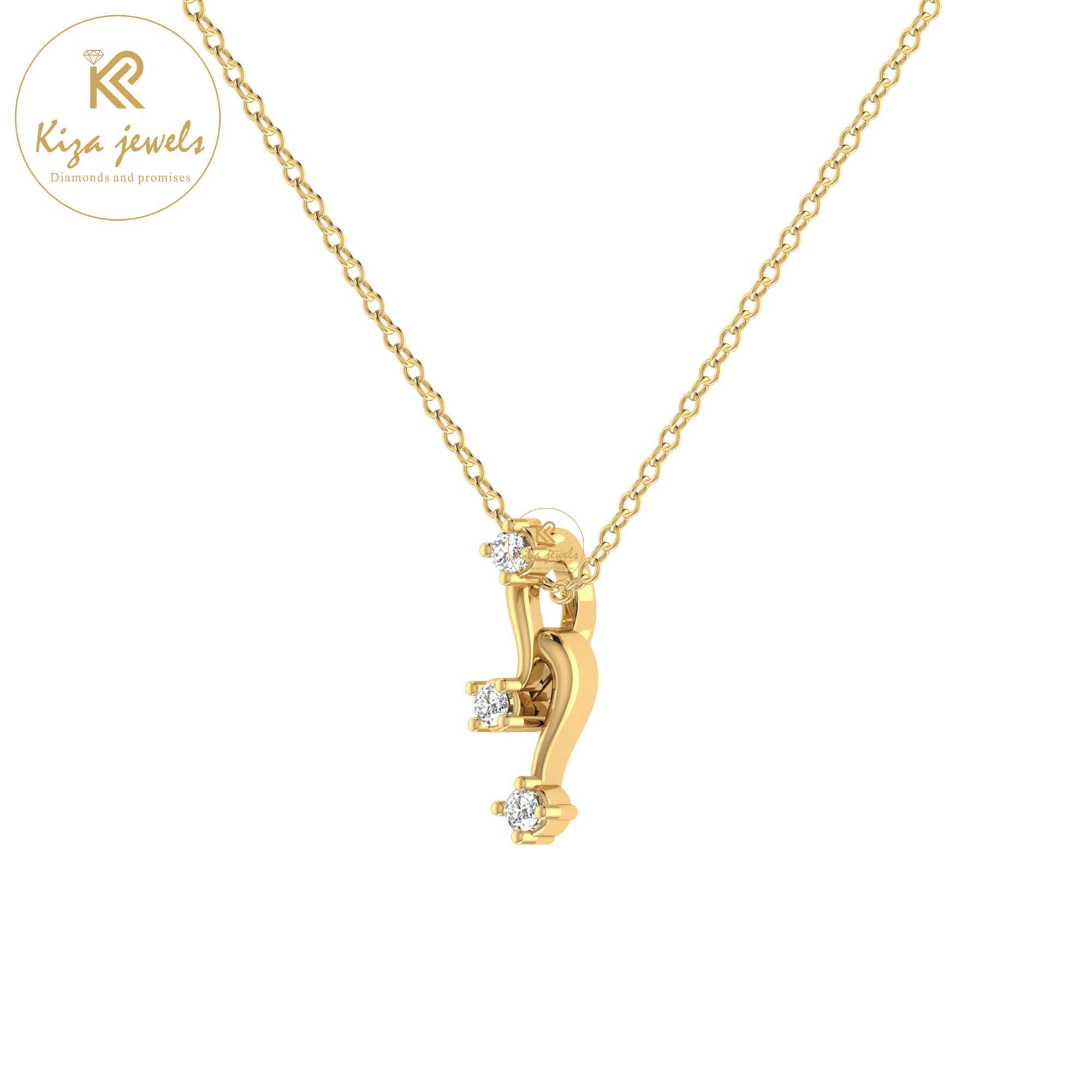 0.06 TDW Round Cut Diamond Custom Pendant With Chain