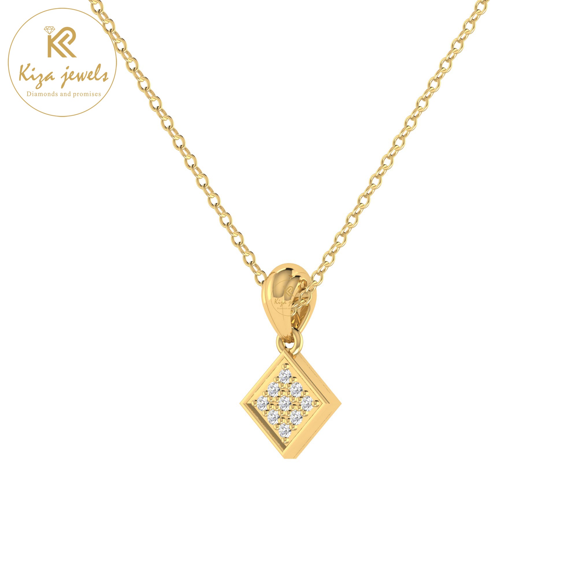0.06 TDW Round Cut Diamond Custom Pendant With Chain