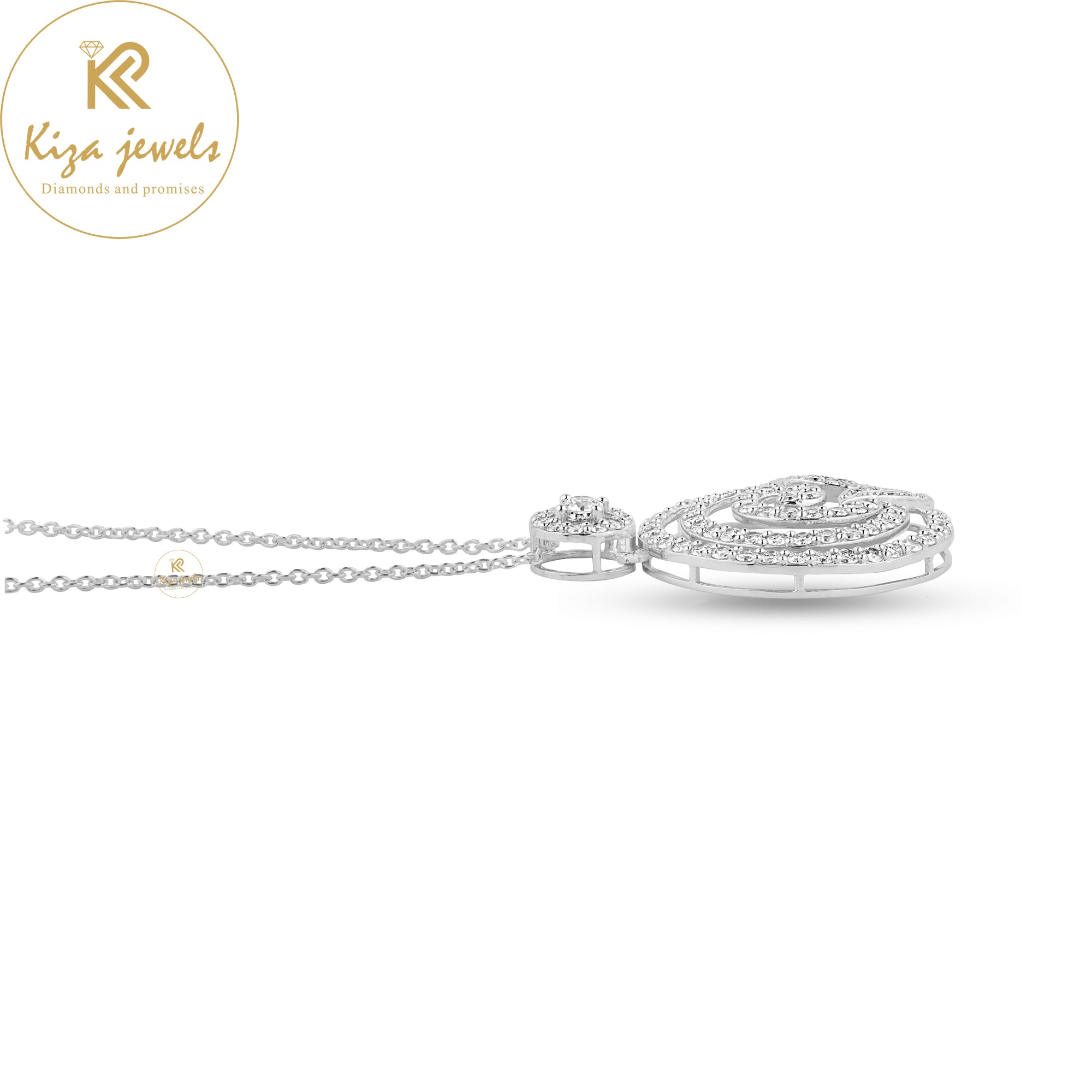 1.135 TDW Round Cut Diamond Custom Pendant