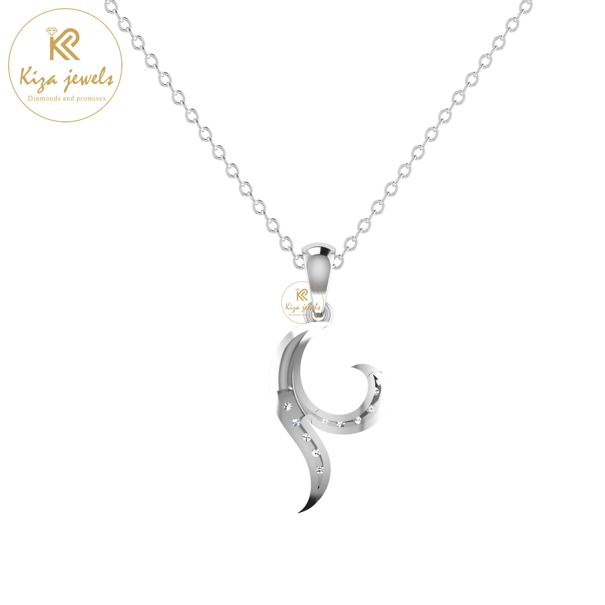 0.11 TDW Round Cut Diamond Custom Pendant With Chain