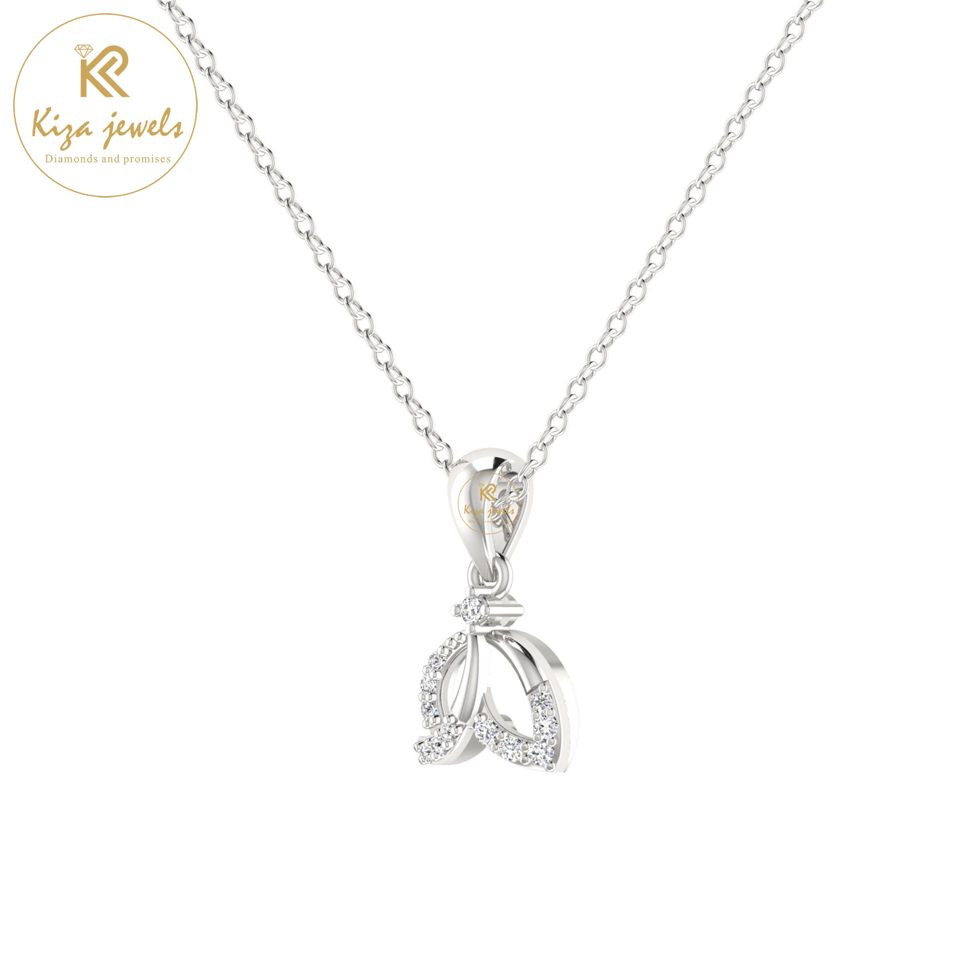 0.07 TDW Round Cut Diamond Custom Pendant With Chain