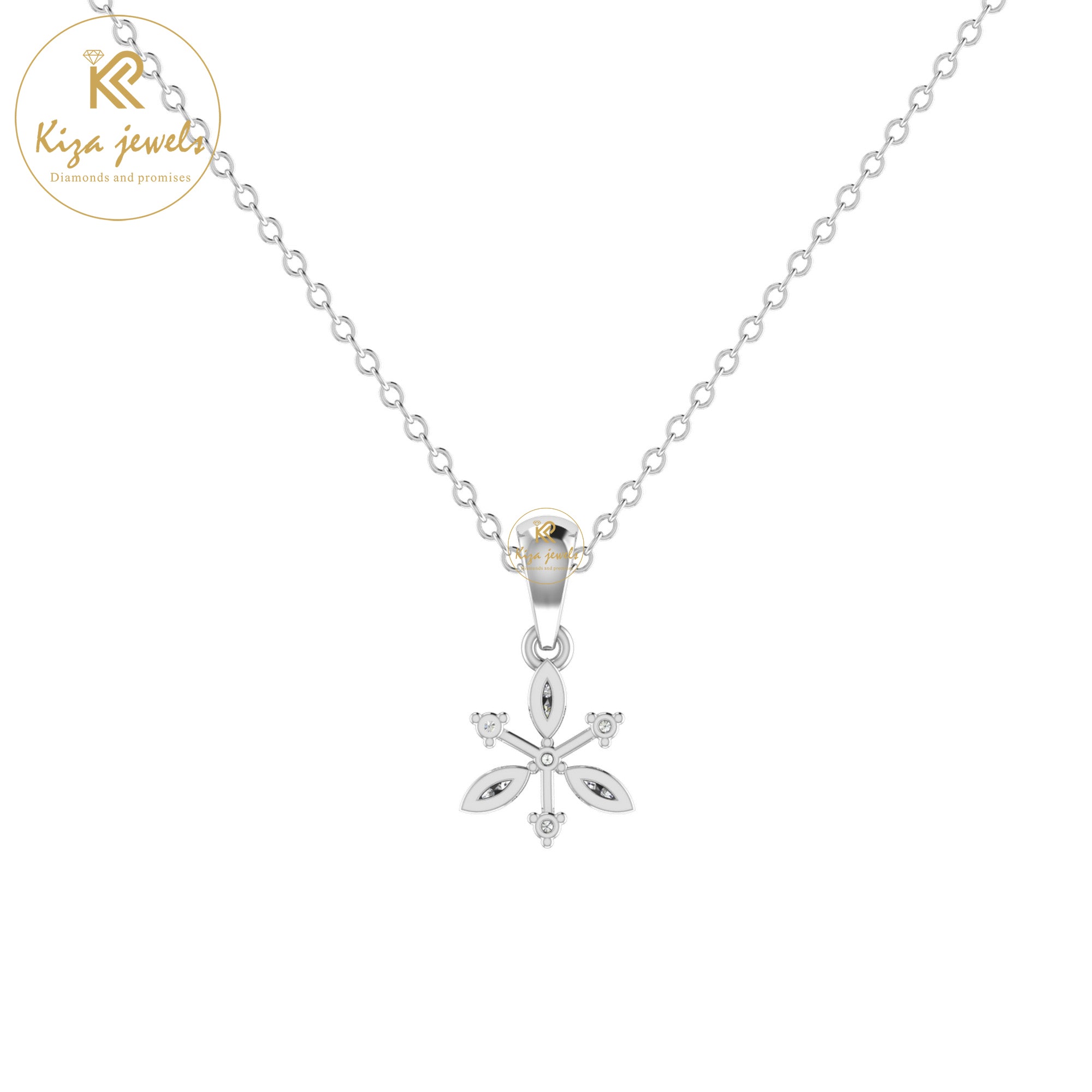 0.07 TDW Round Cut Diamond Custom Pendant With Chain