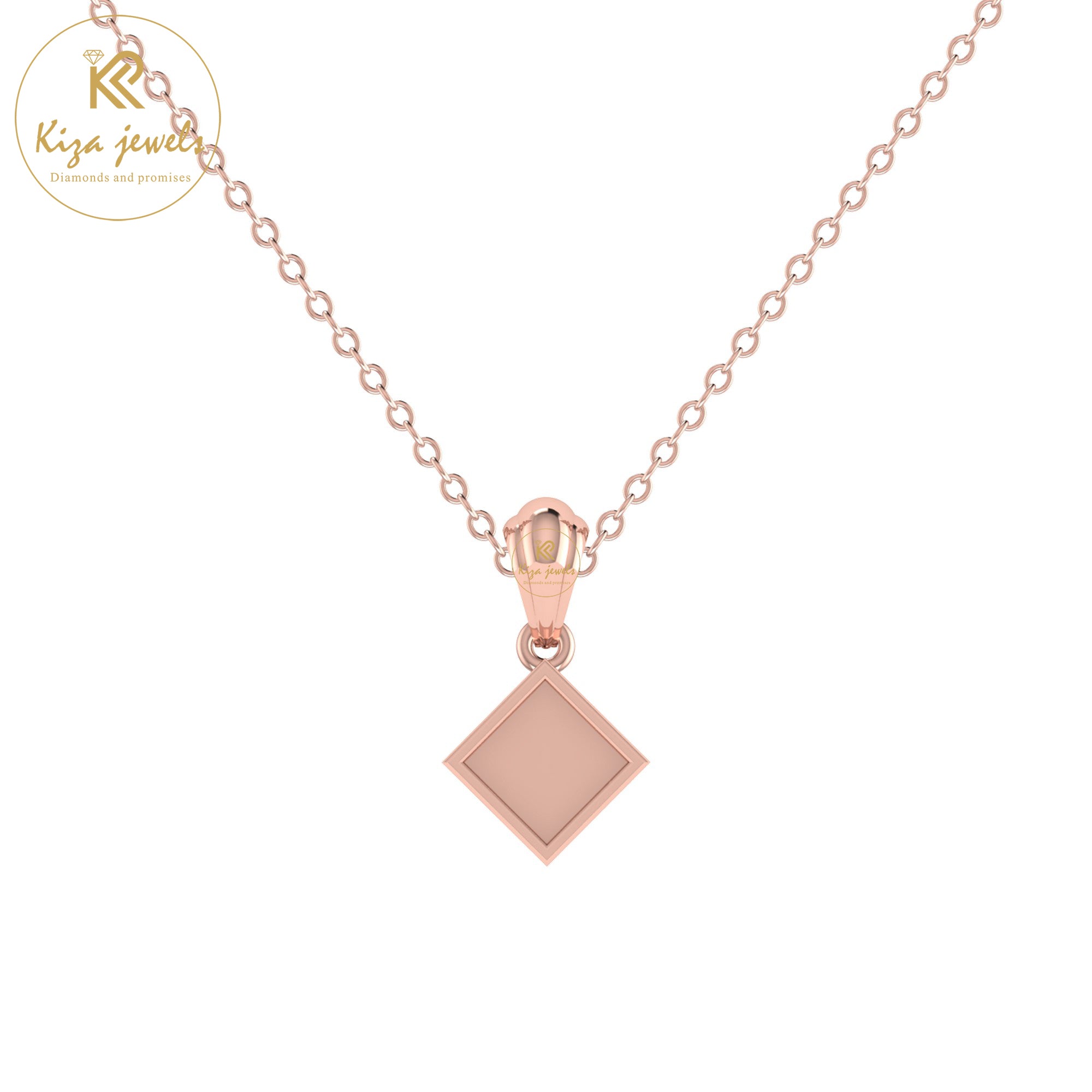 0.06 TDW Round Cut Diamond Custom Pendant With Chain