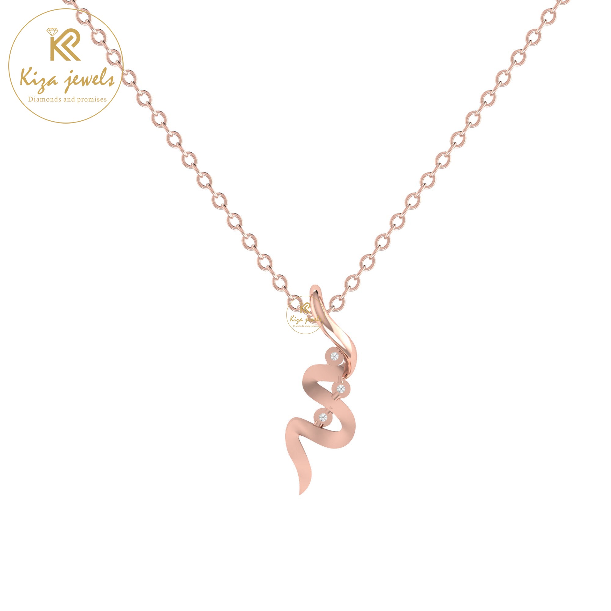 0.03 TDW Round Cut Diamond Custom Pendant With Chain