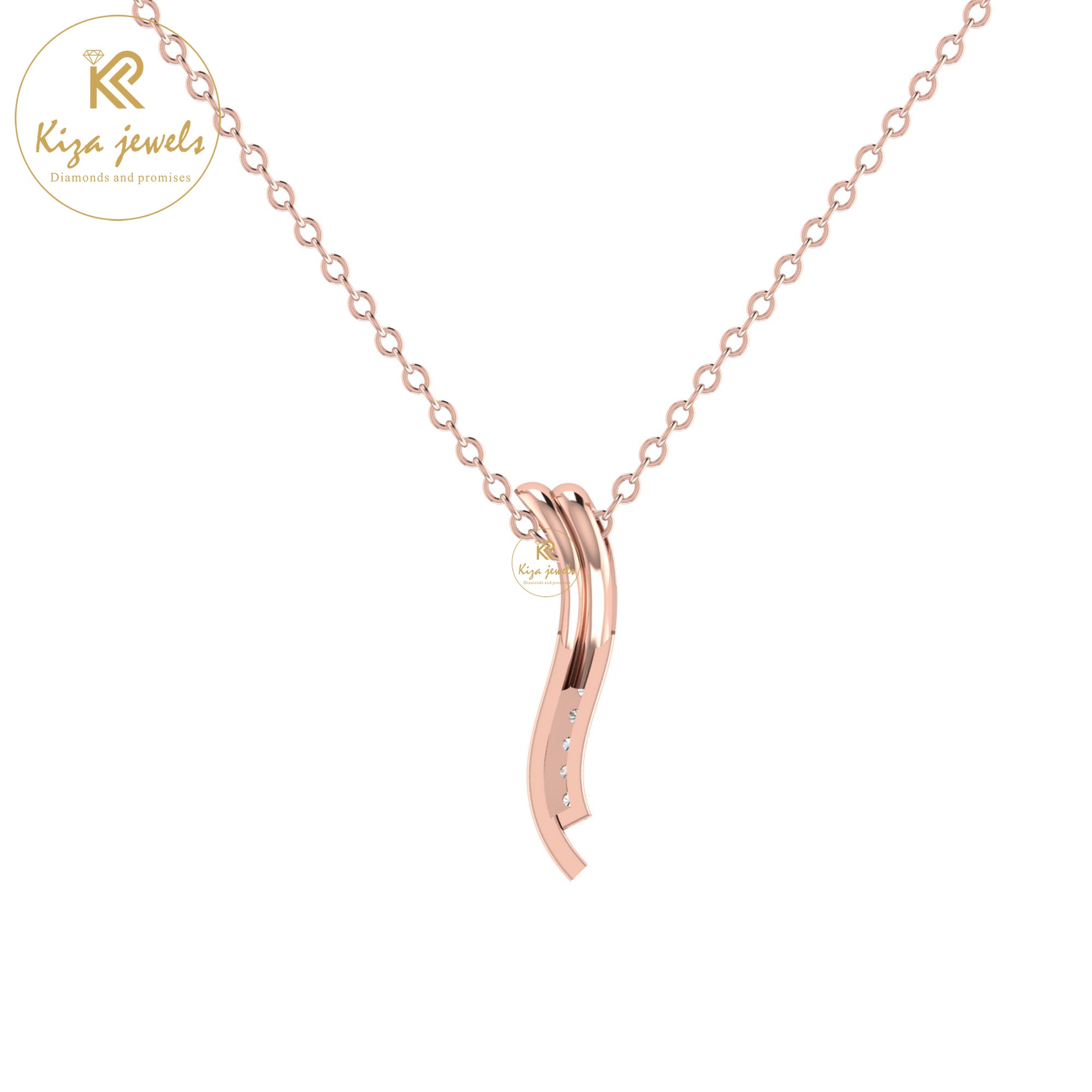 TDW Round Cut Diamond Custom Pendant With Chain