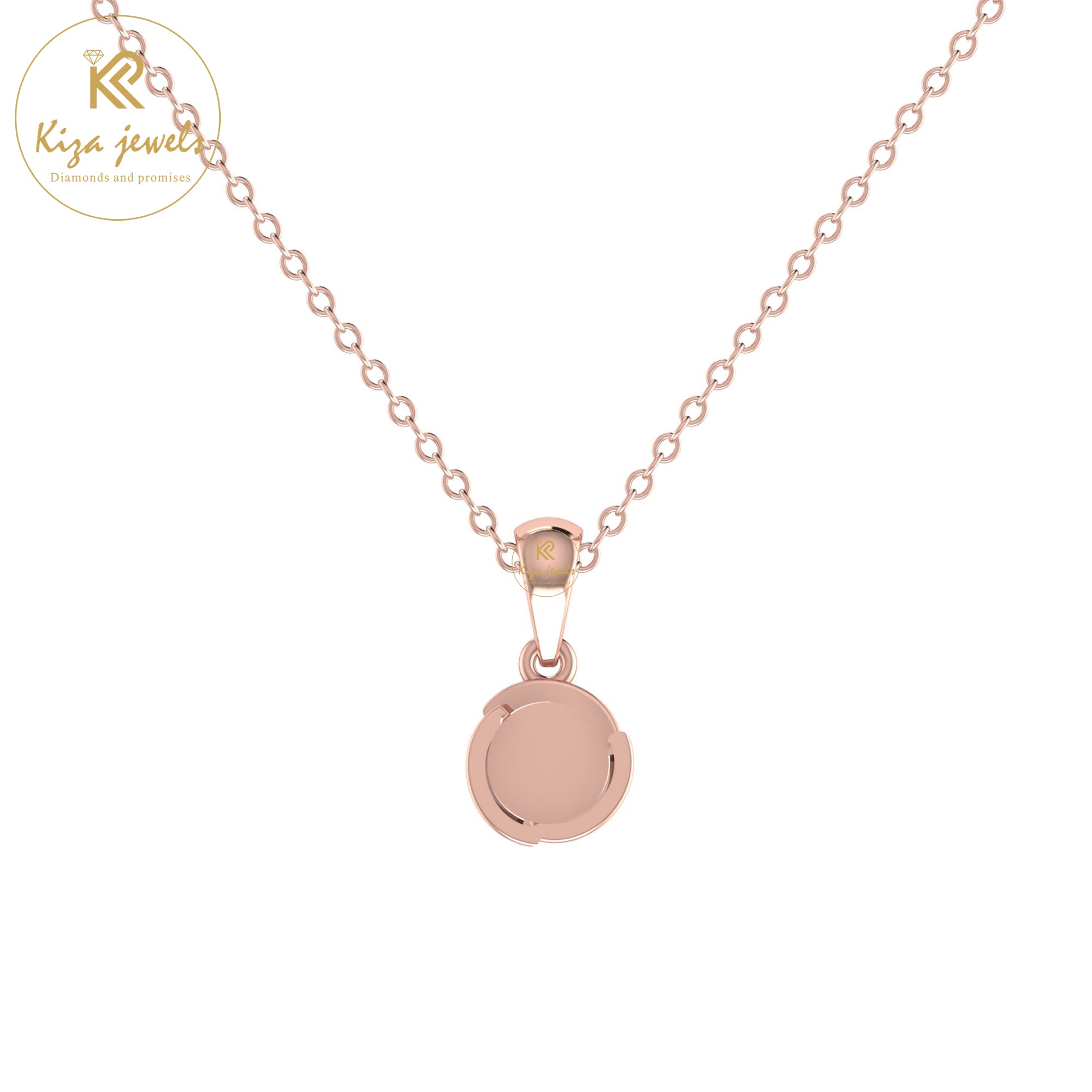 0.06 TDW Round Cut Diamond Custom Pendant With Chain