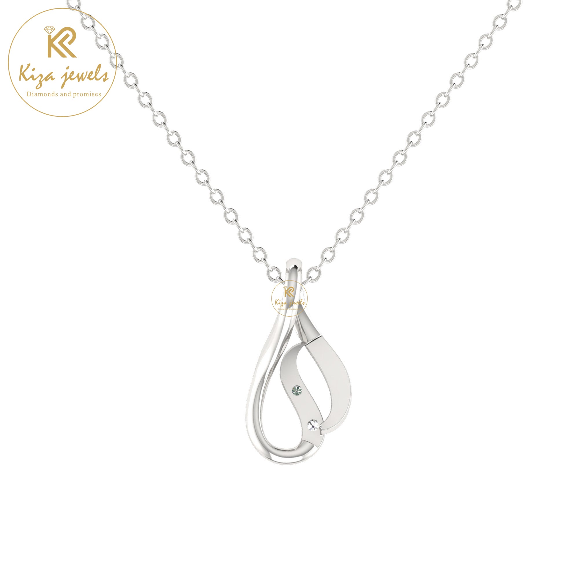 0.06 TDW Round Cut Diamond Custom Pendant with Chain