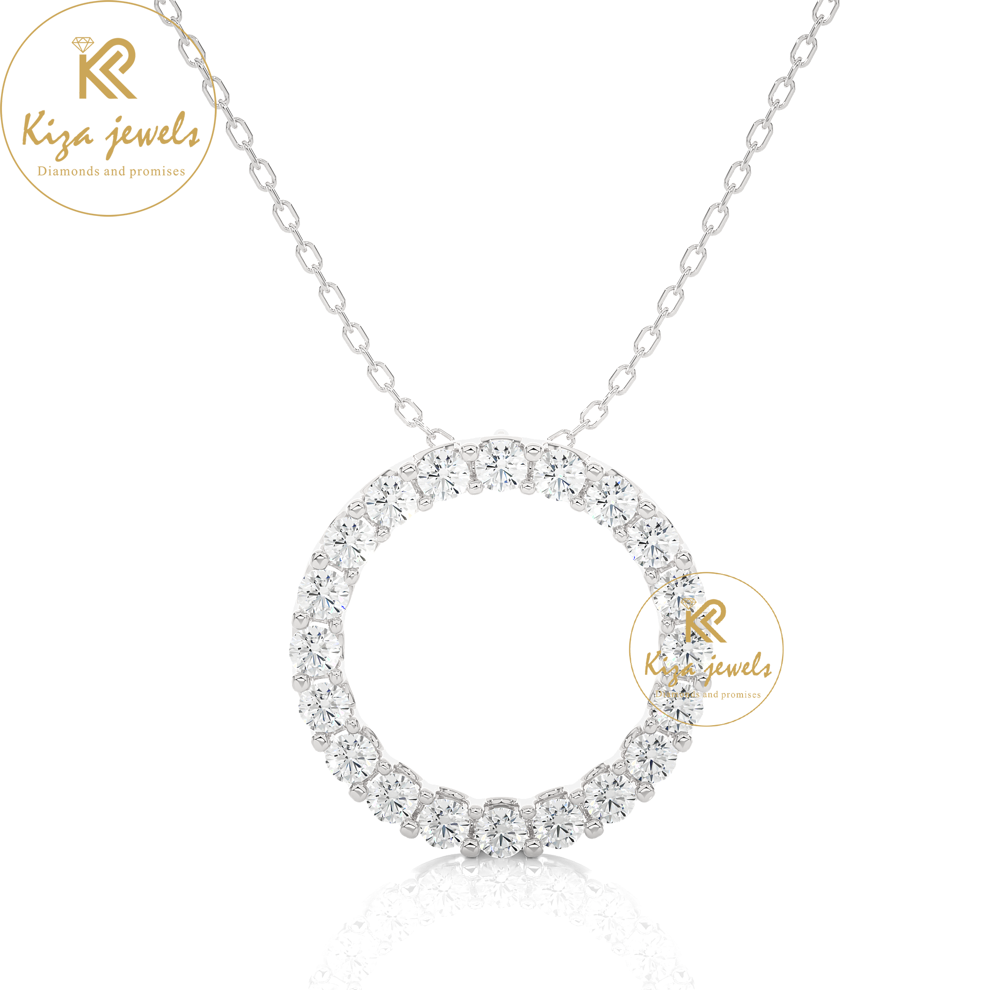 1.64 TDW Round Cut Diamond Custom Pendant With Chain