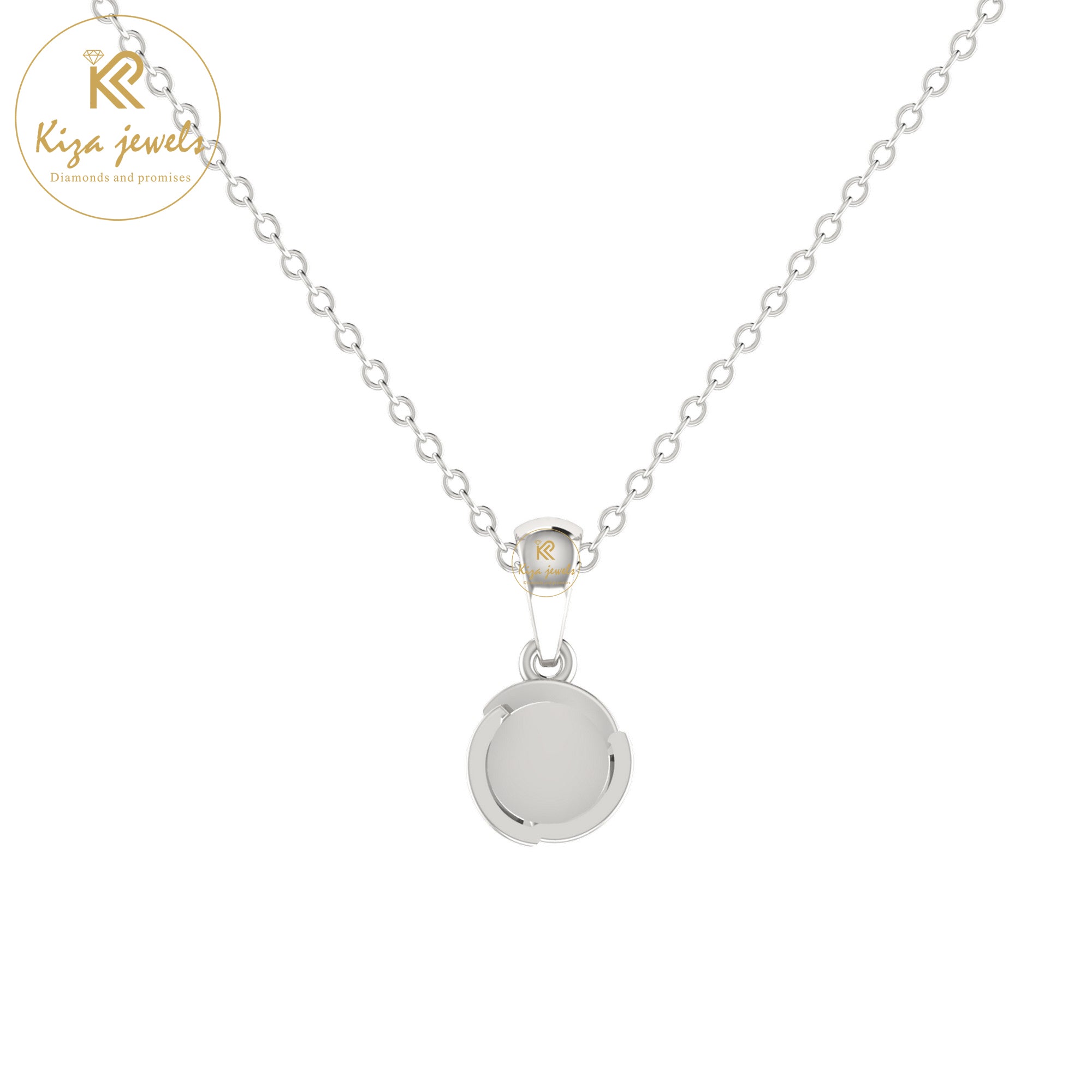 0.06 TDW Round Cut Diamond Custom Pendant With Chain