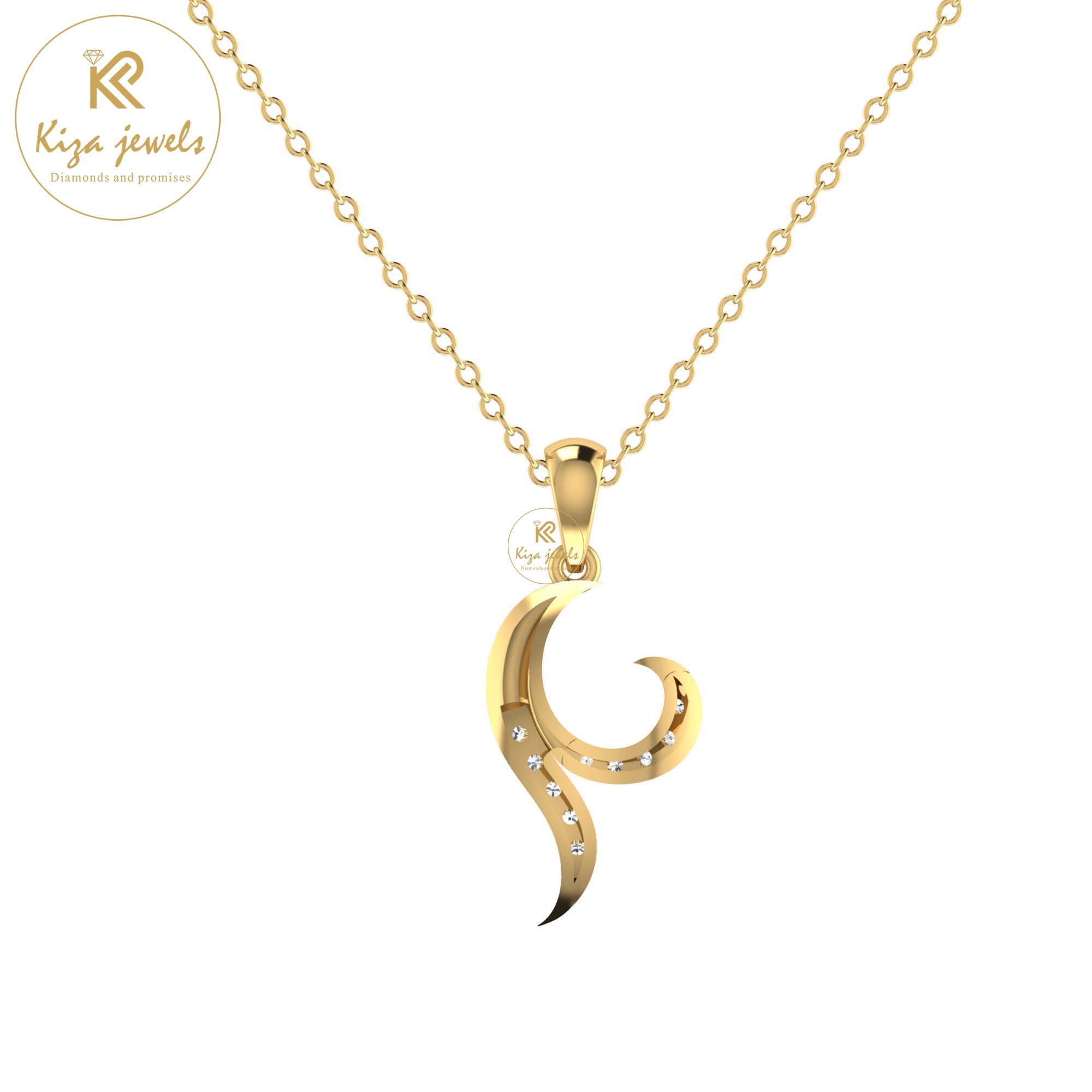 0.11 TDW Round Cut Diamond Custom Pendant With Chain