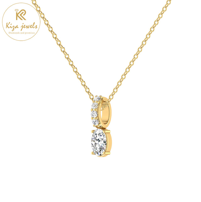 0.46 TDW Round & Oval Cut Diamond Custom Pendant with Chain