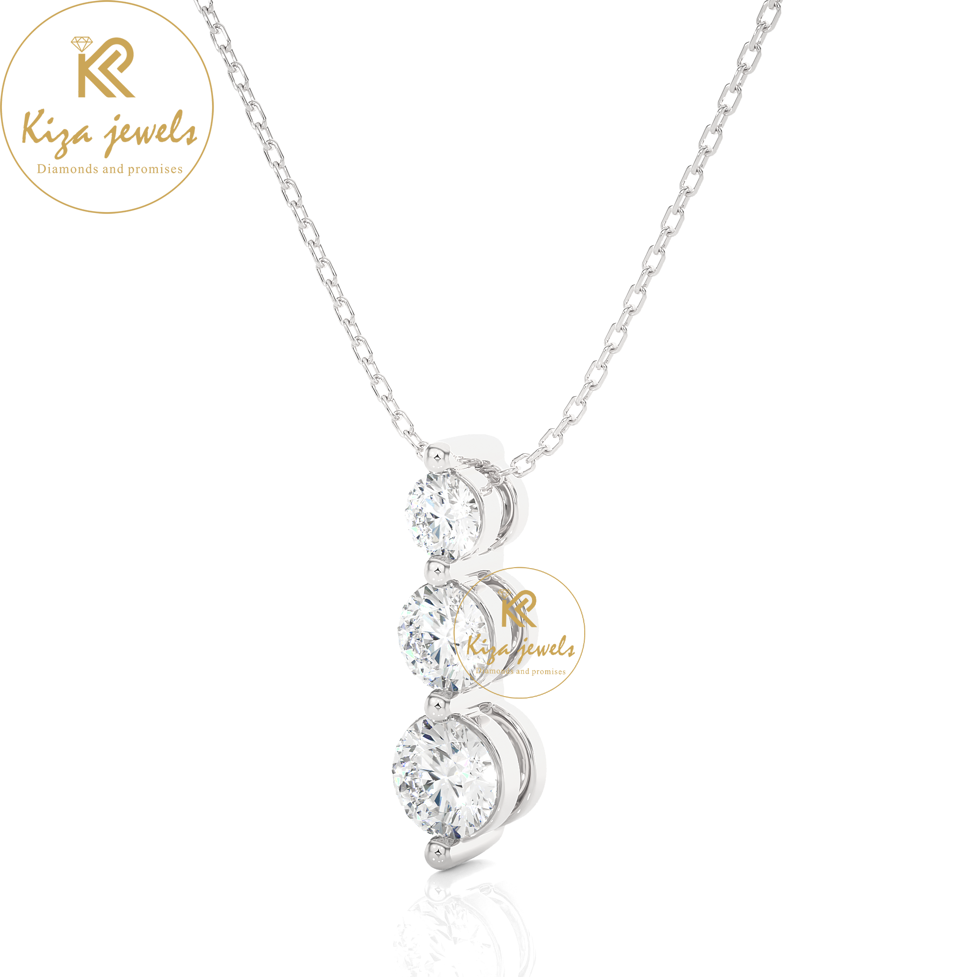 0.84 TDW Round Cut Diamond Custom Pendant With Chain