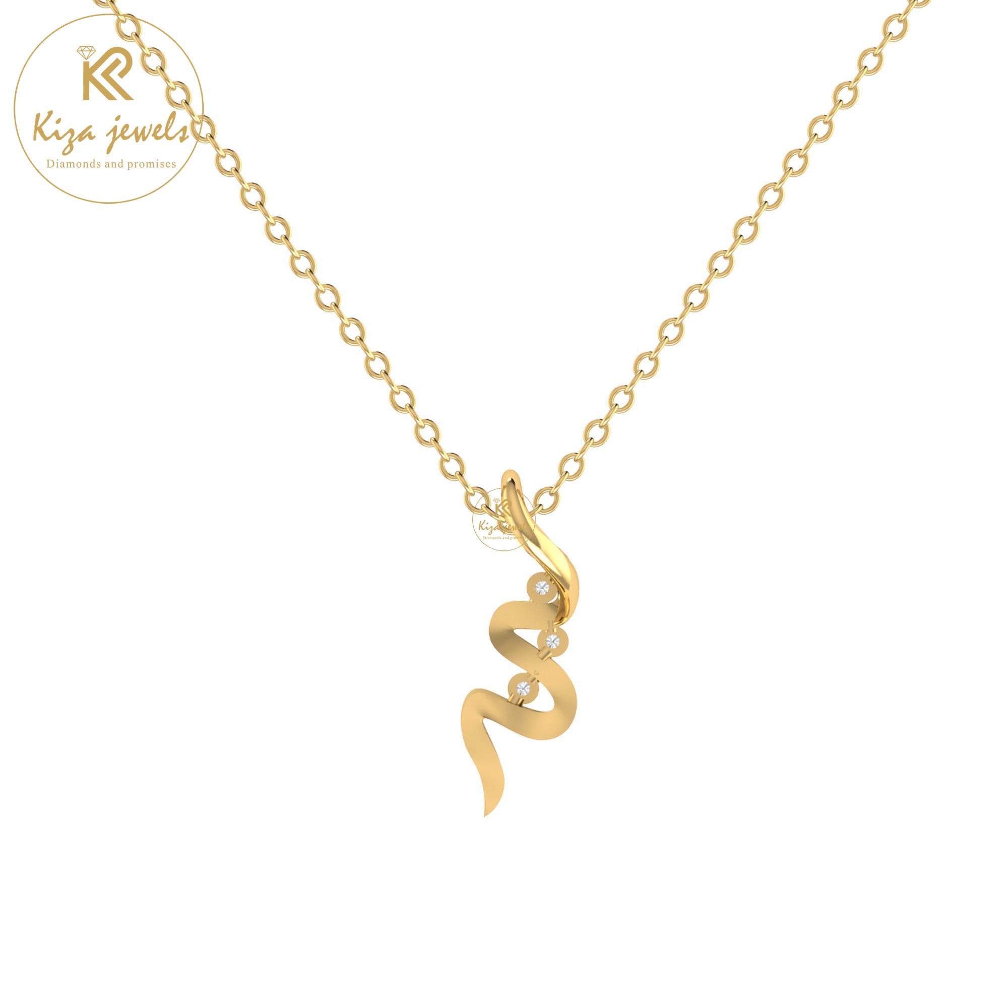 0.03 TDW Round Cut Diamond Custom Pendant With Chain