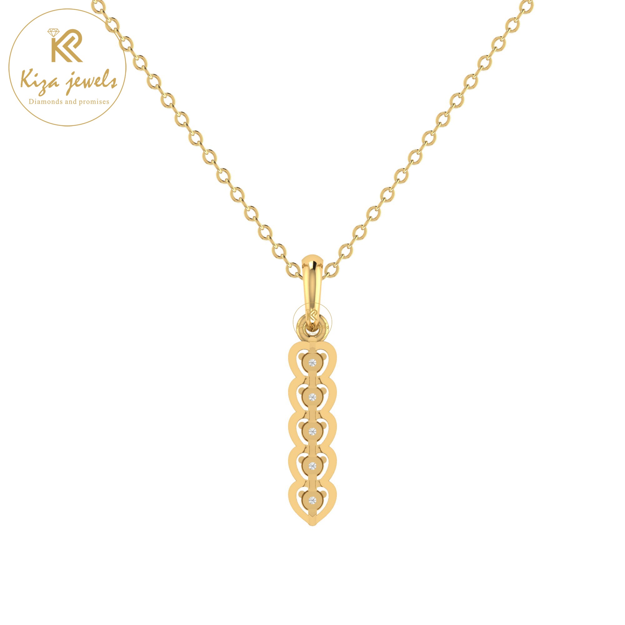 0.06 TDW Round Cut Diamond Custom Pendant With Chain
