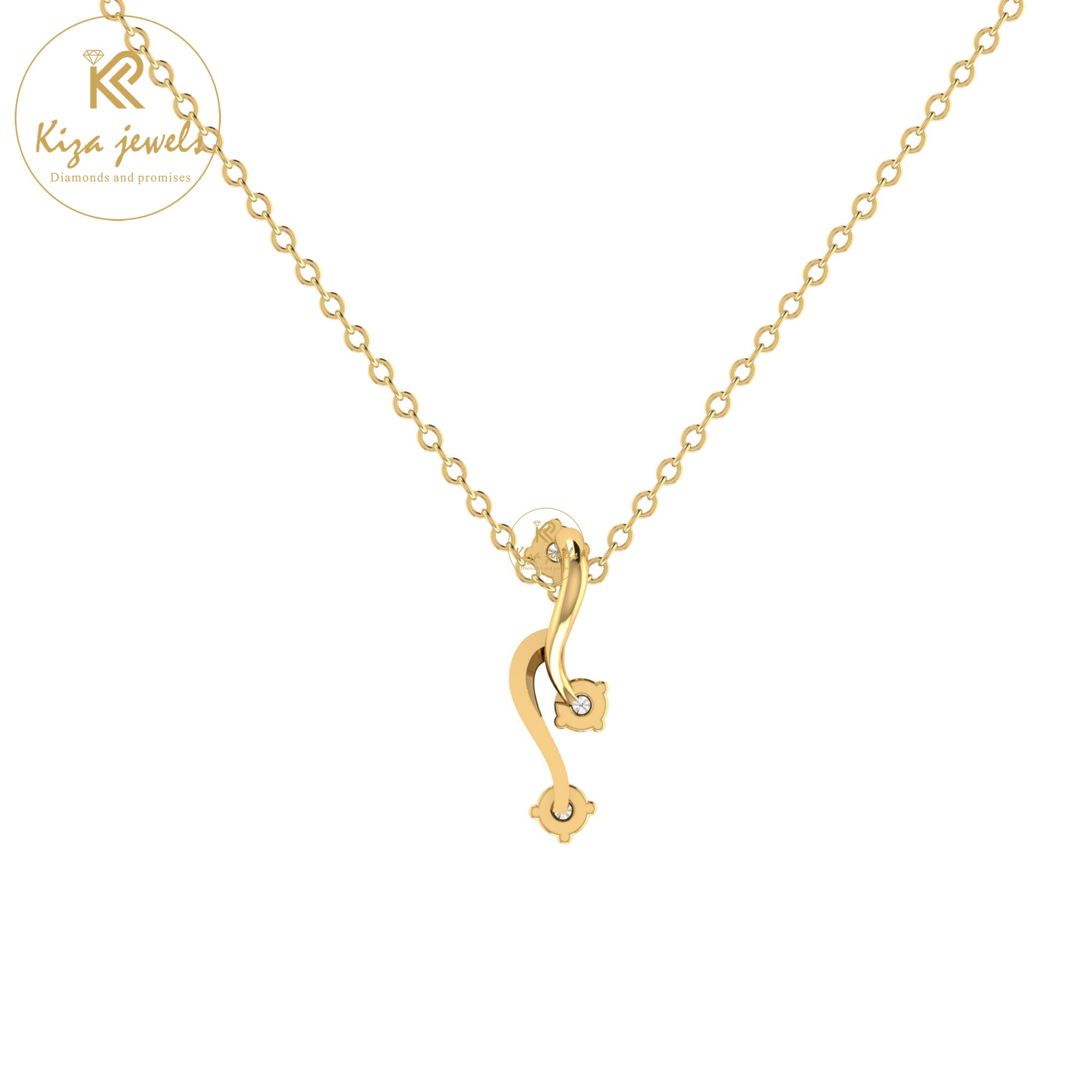 0.06 TDW Round Cut Diamond Custom Pendant With Chain