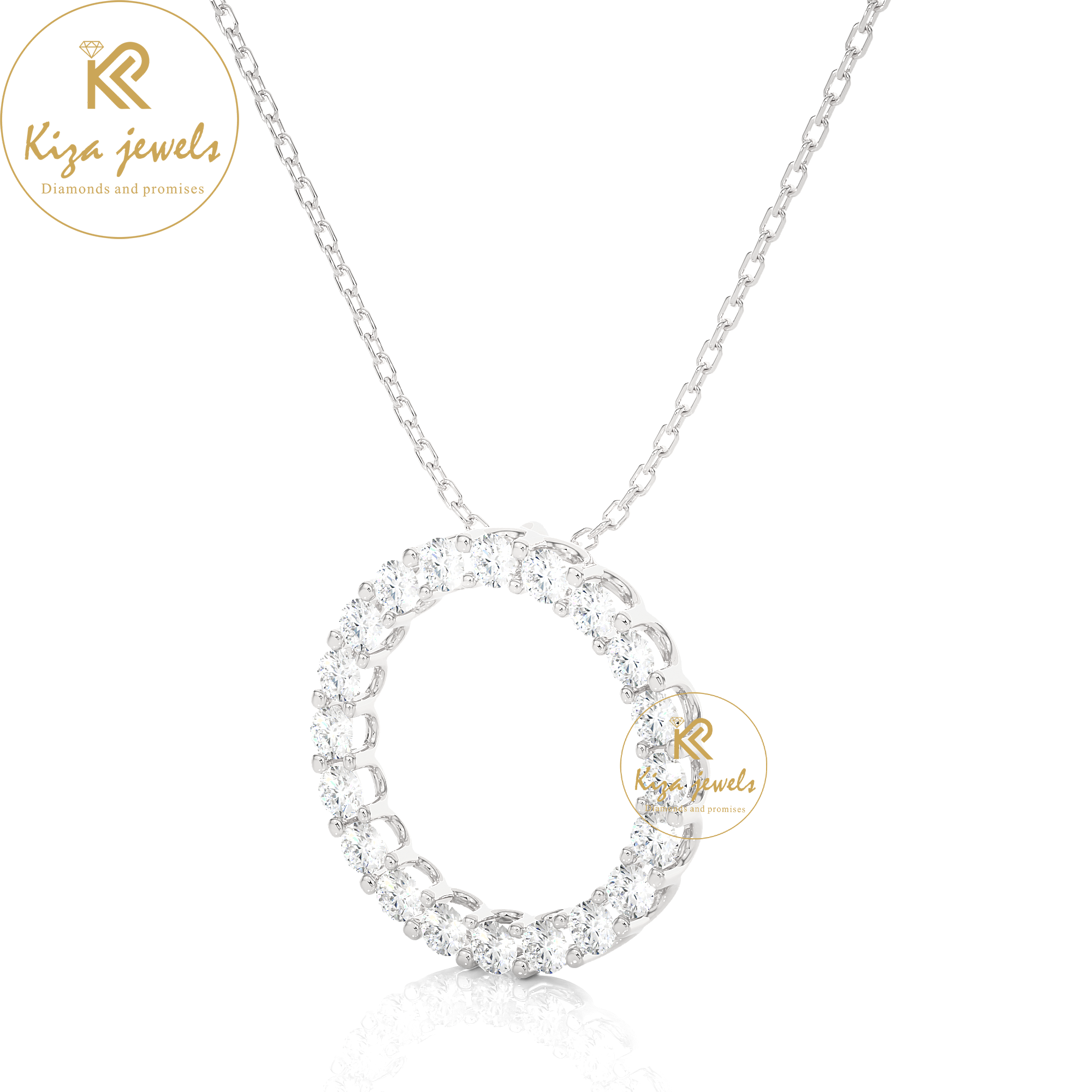 1.64 TDW Round Cut Diamond Custom Pendant With Chain