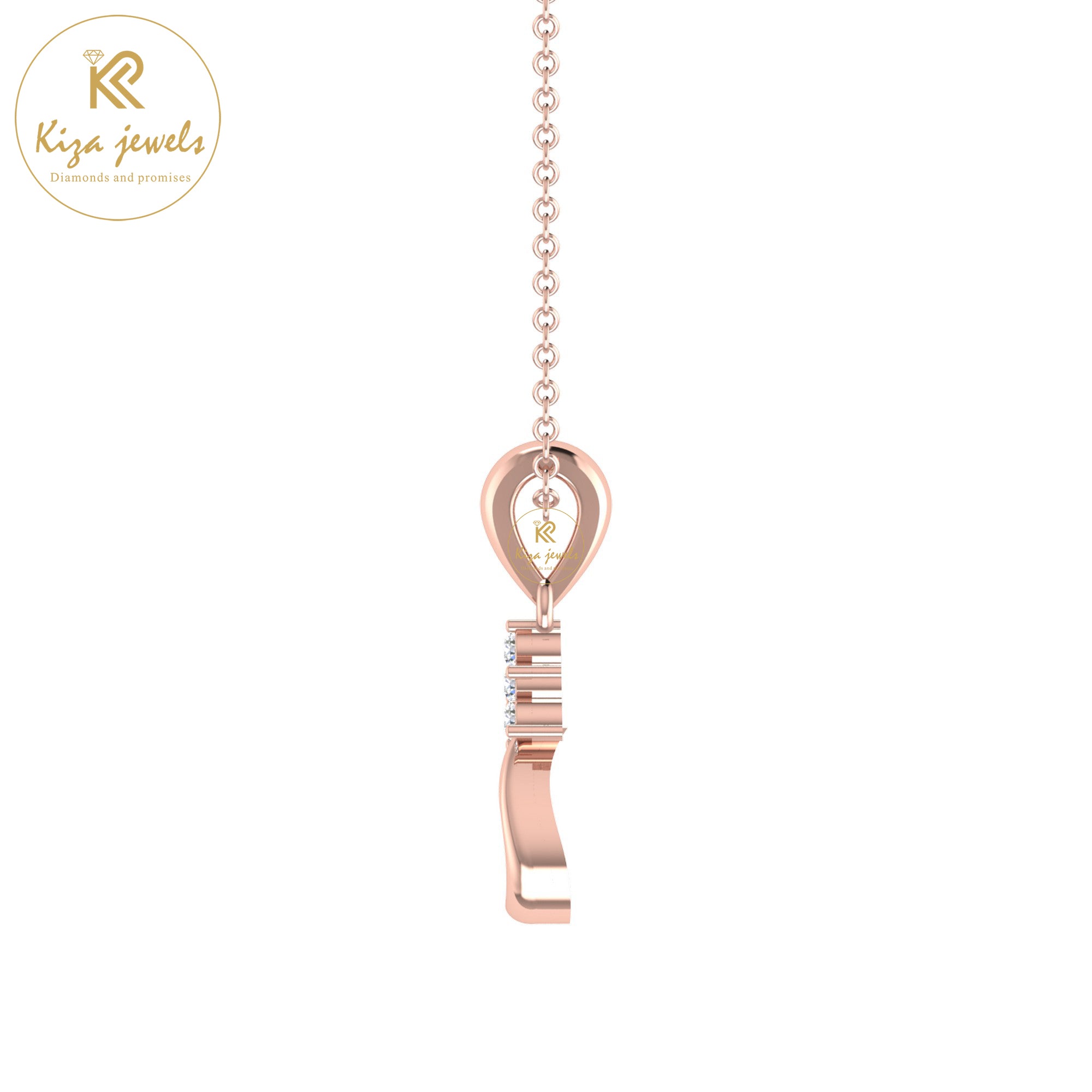 0.08 TDW Round Cut Diamond Custom Pendant With Chain