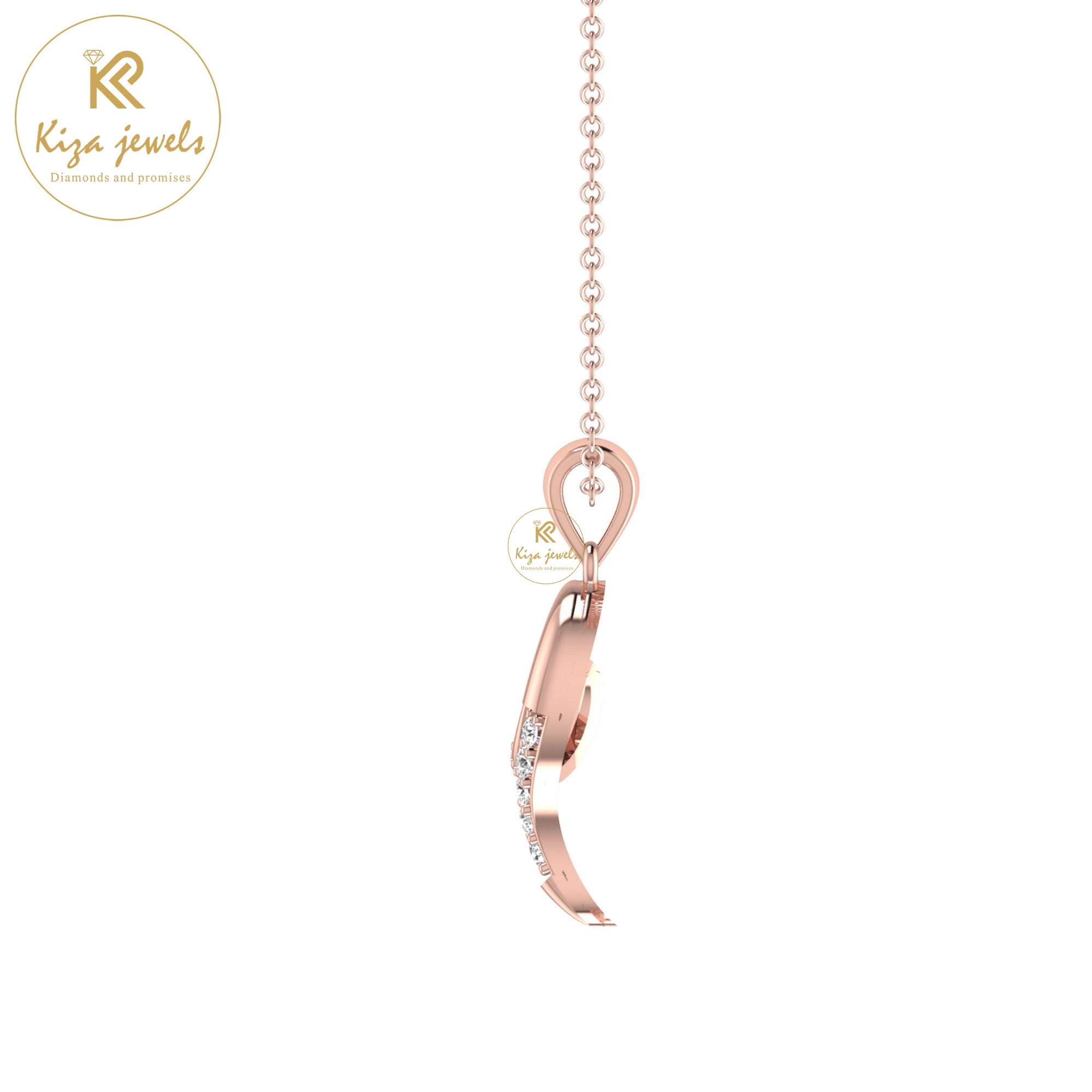 0.11 TDW Round Cut Diamond Custom Pendant With Chain