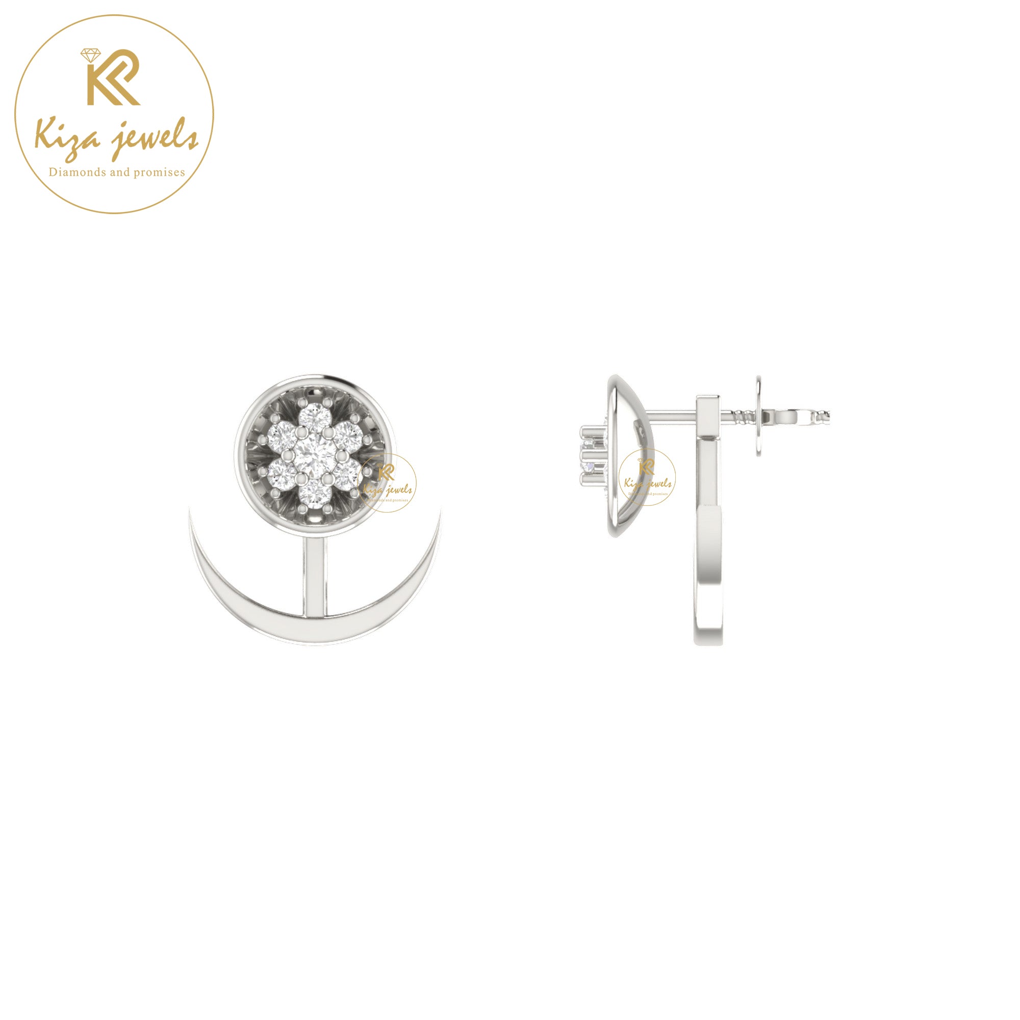 0.11 TDW Round Cut Diamond Women's Stud Earring