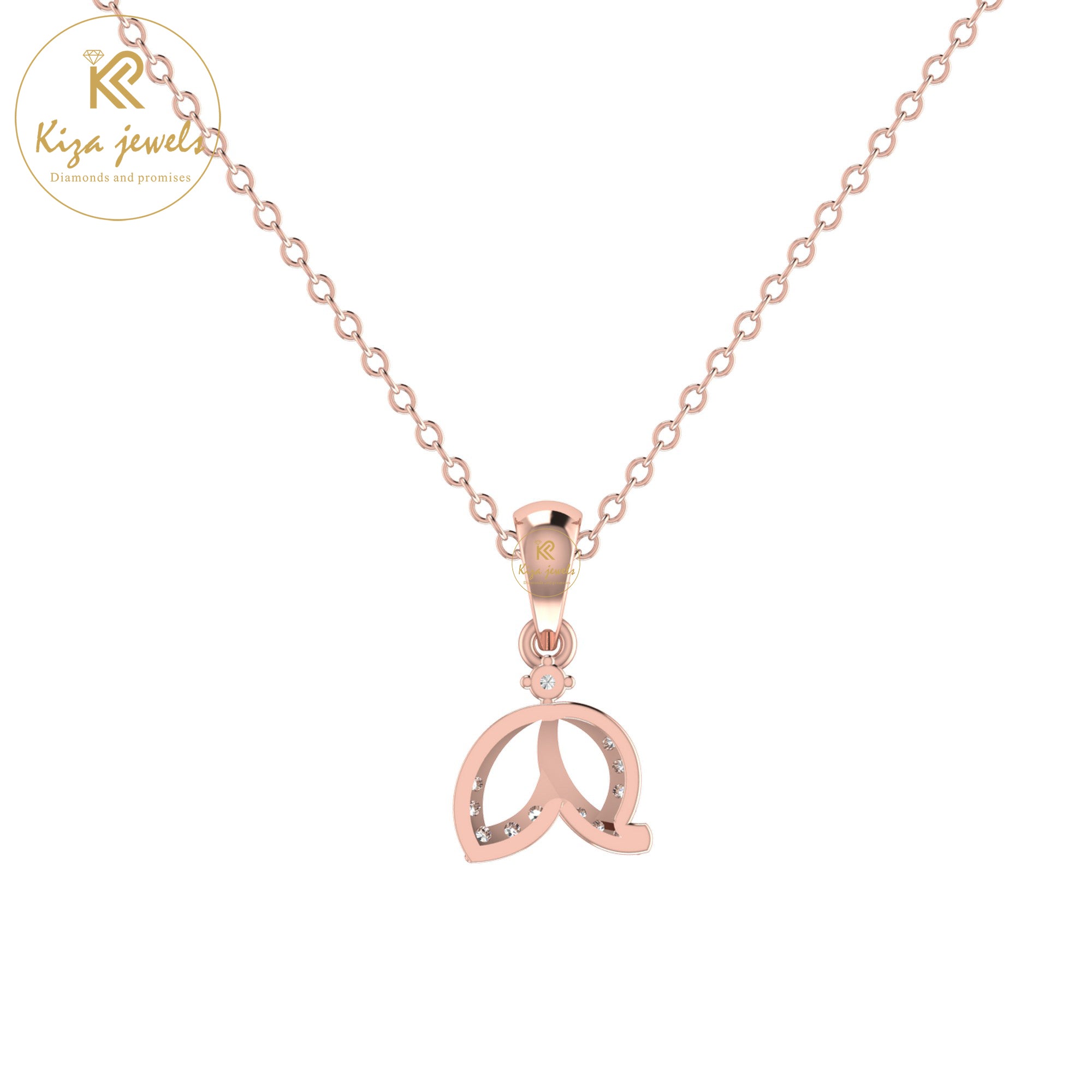 0.07 TDW Round Cut Diamond Custom Pendant With Chain
