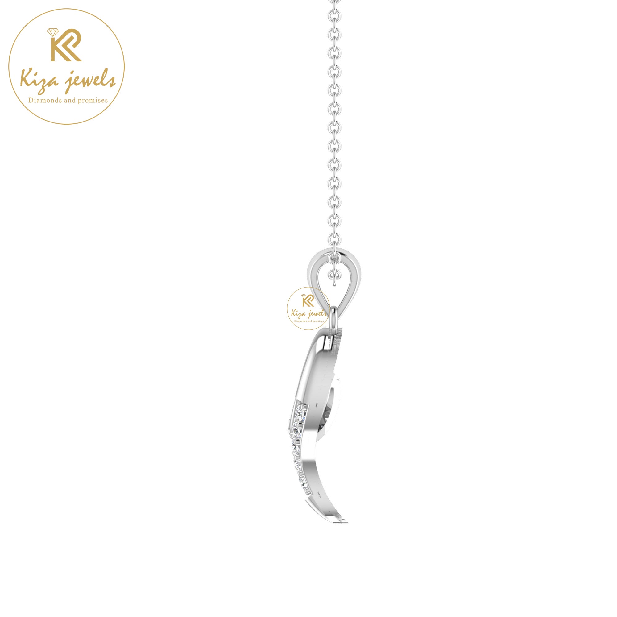 0.11 TDW Round Cut Diamond Custom Pendant With Chain