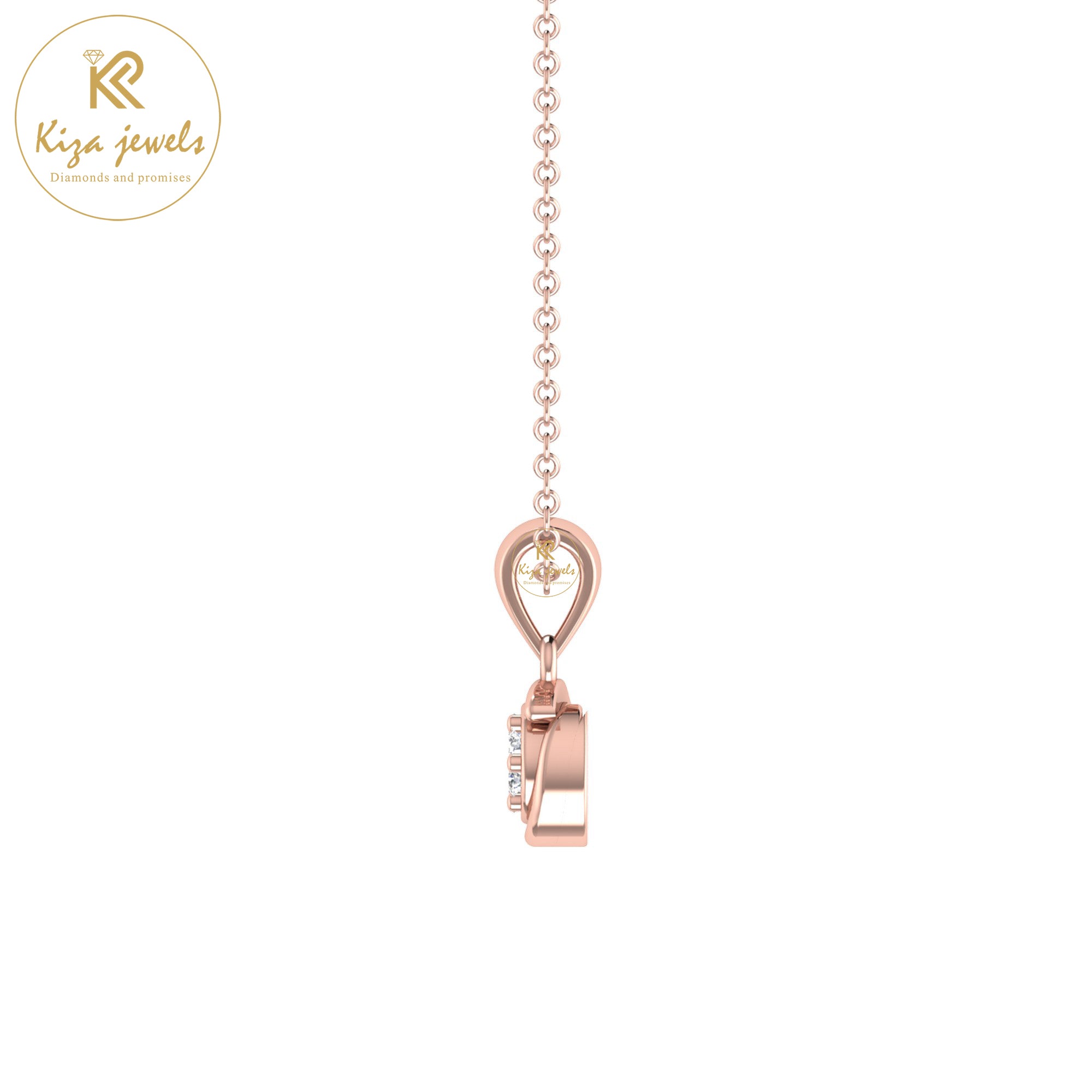 0.06 TDW Round Cut Diamond Custom Pendant With Chain