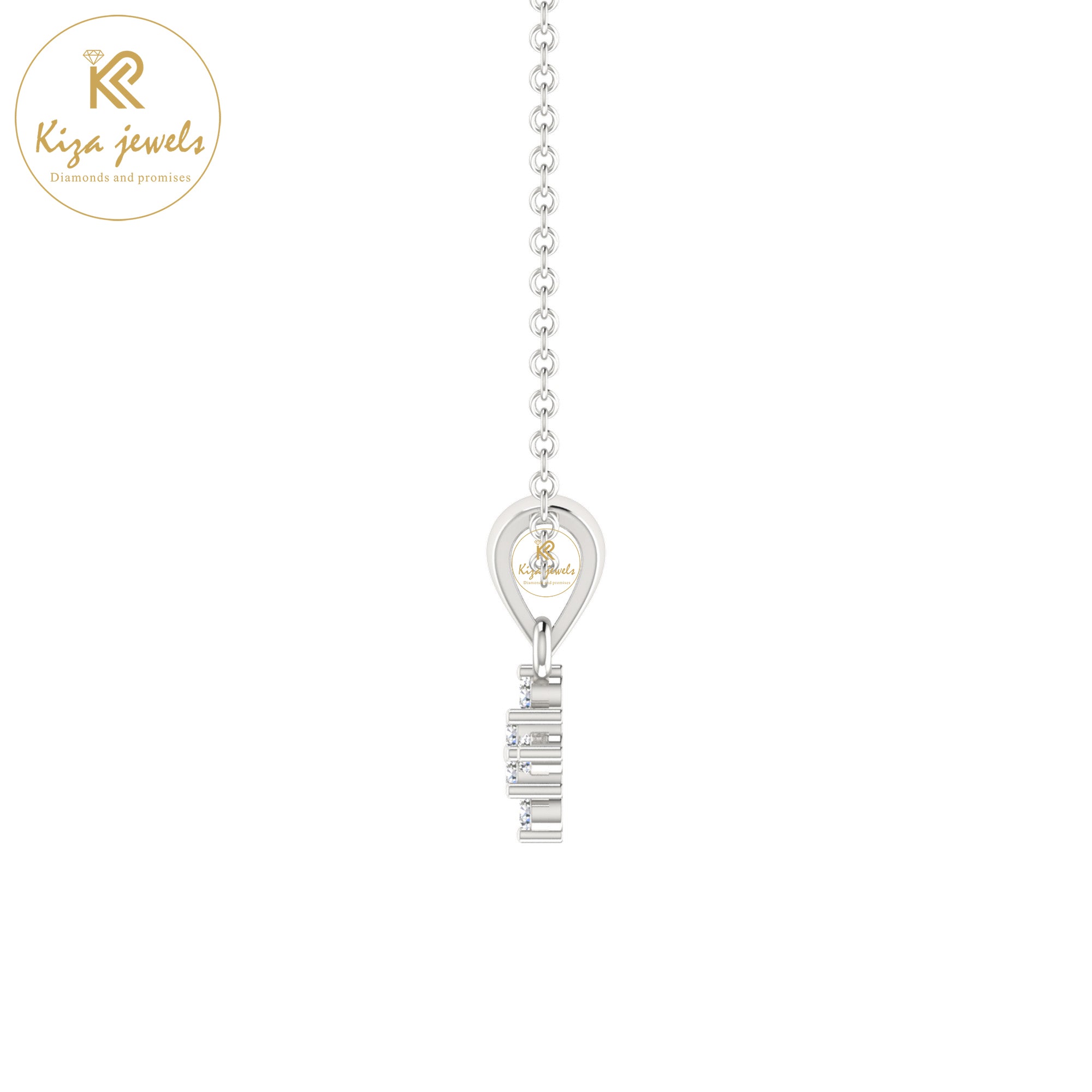 0.07 TDW Round Cut Diamond Custom Pendant with Chain