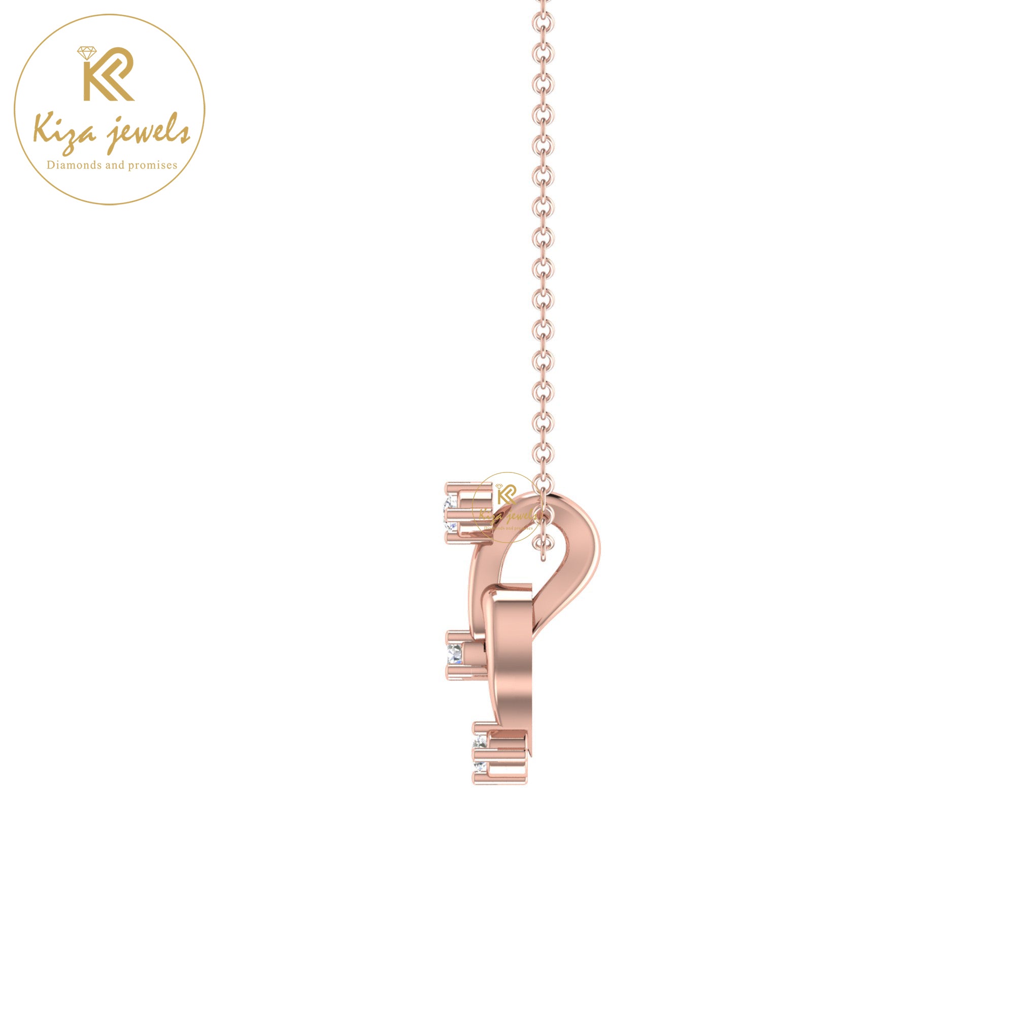 0.06 TDW Round Cut Diamond Custom Pendant With Chain