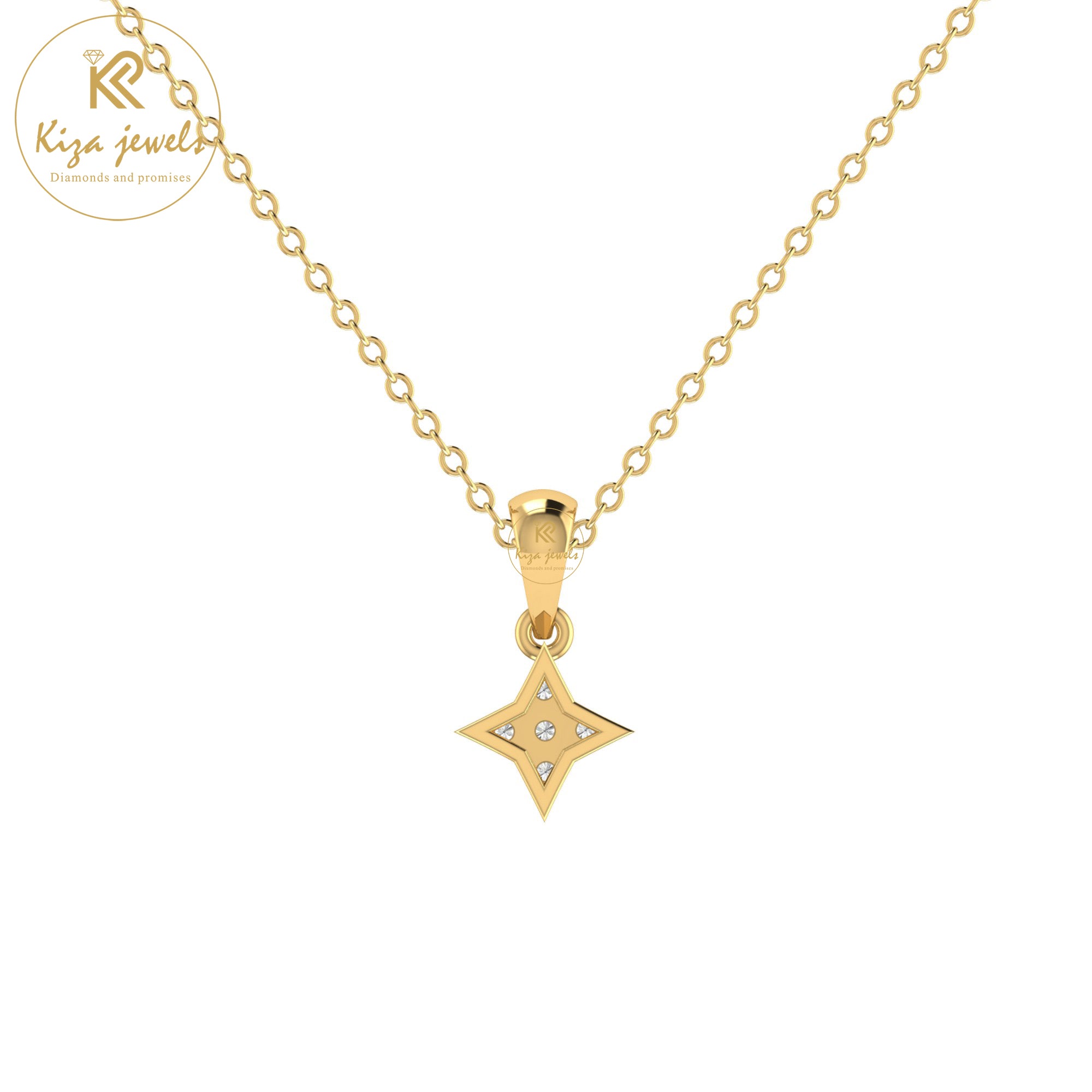 0.08 TDW Round Cut Diamond Custom Pendant With Chain